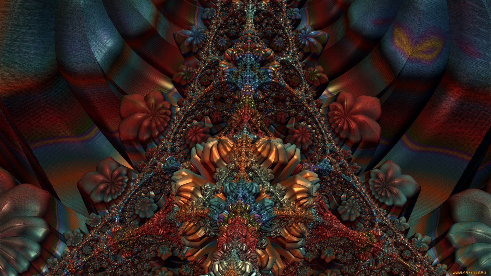 3д, графика, fractal, фракталы, фон, узор