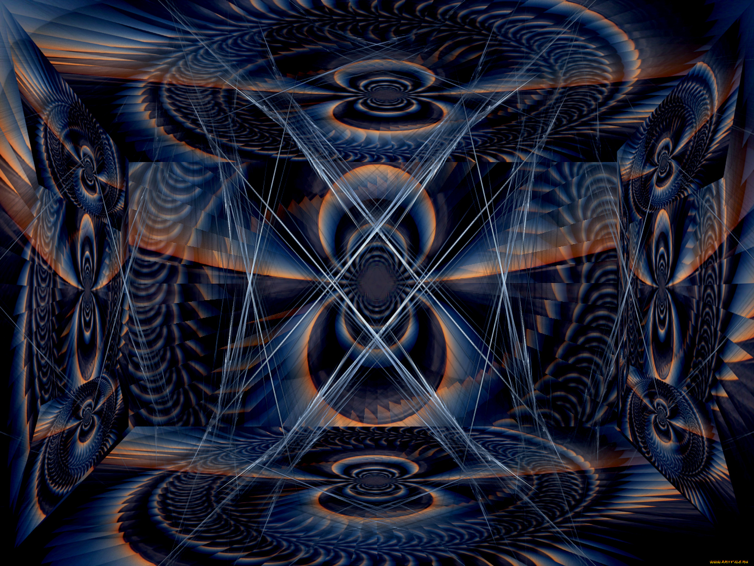 3д, графика, fractal, фракталы, фон, линии