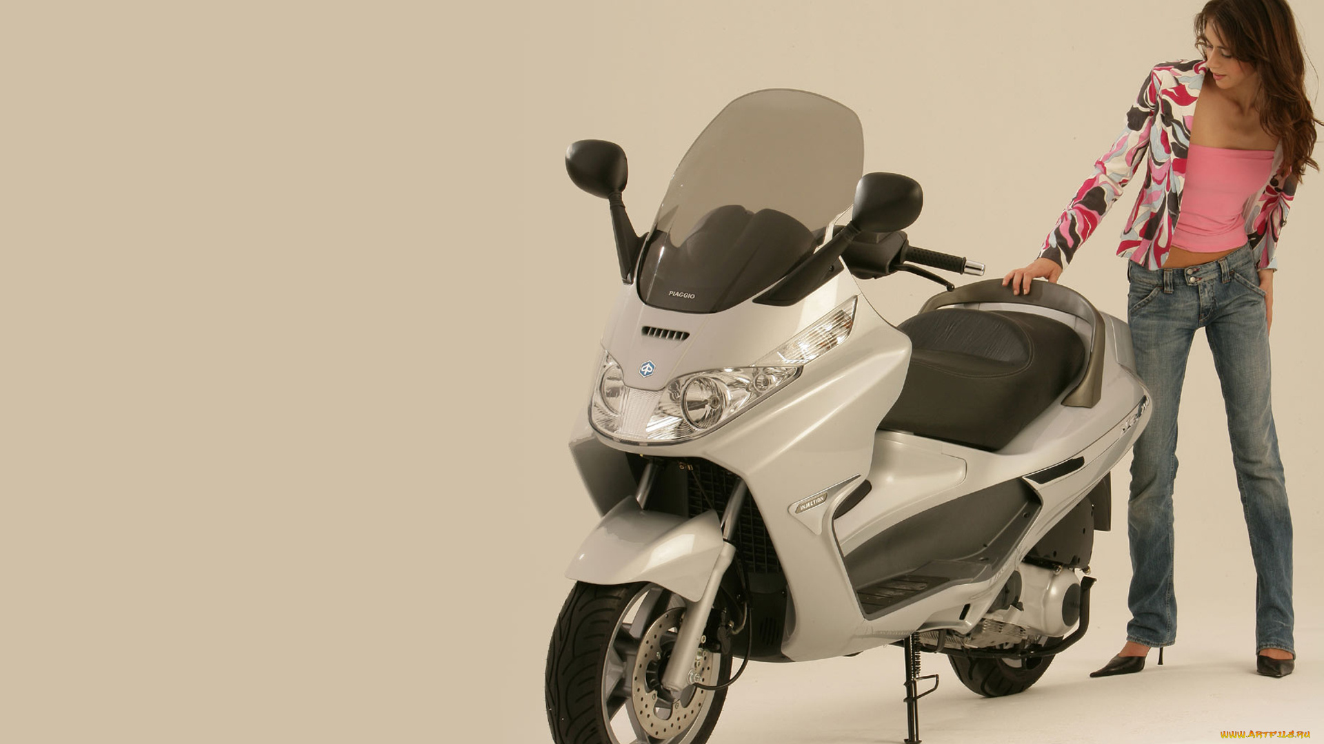 мотоциклы, мото, девушкой, мотоцикл, девушка, piaggio