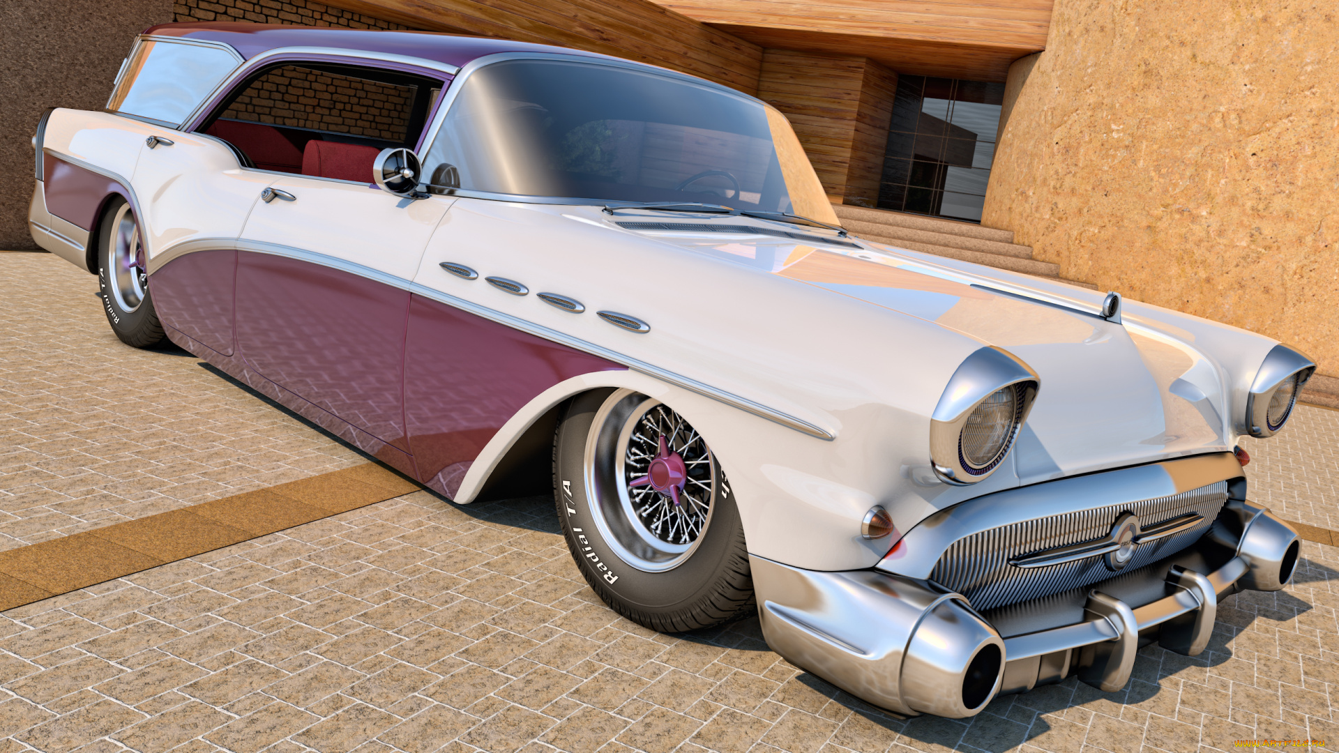 автомобили, 3д, wagon, caballero, century, 1957, buick