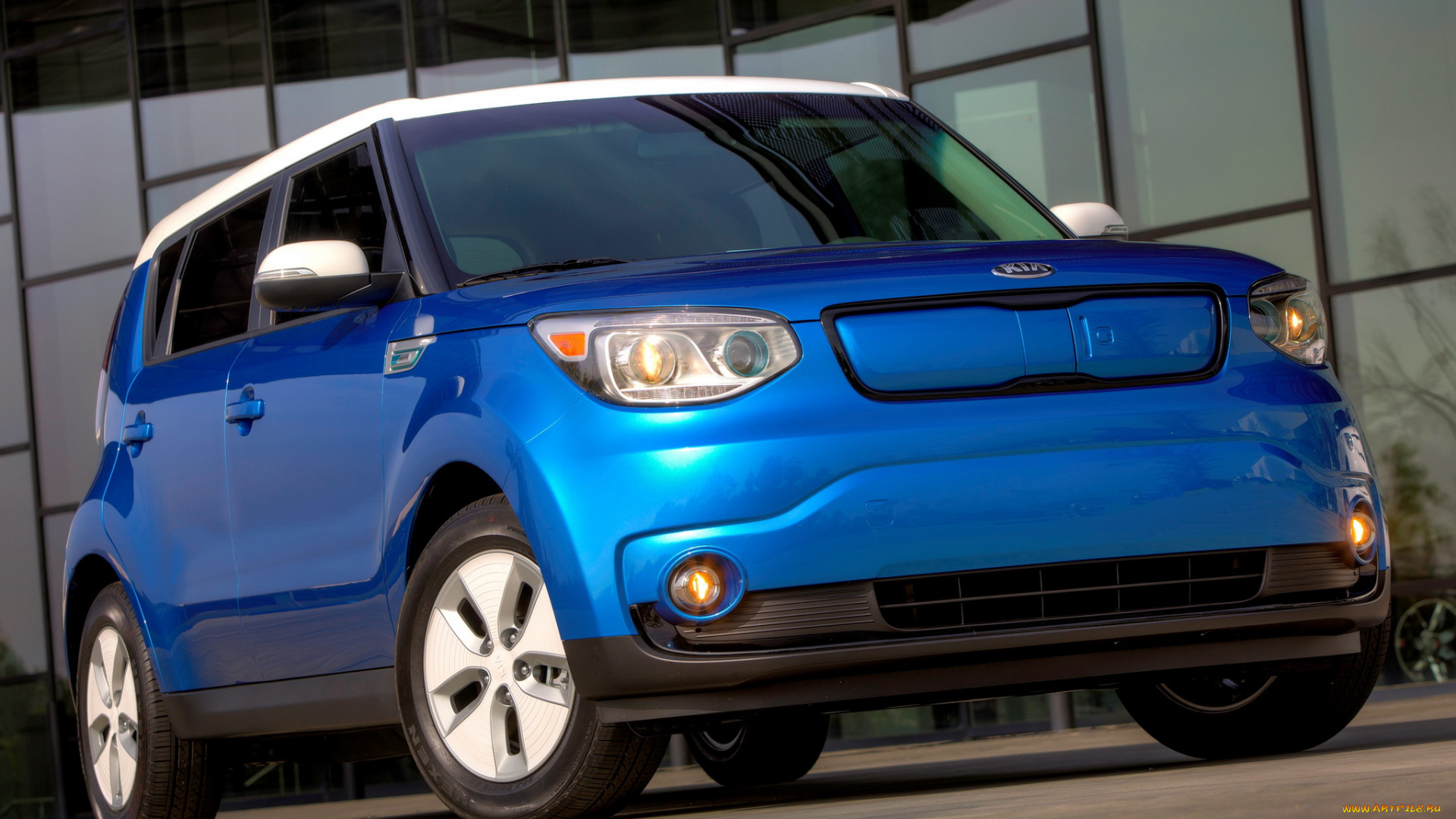 автомобили, kia, ev, soul, синий, 2014г