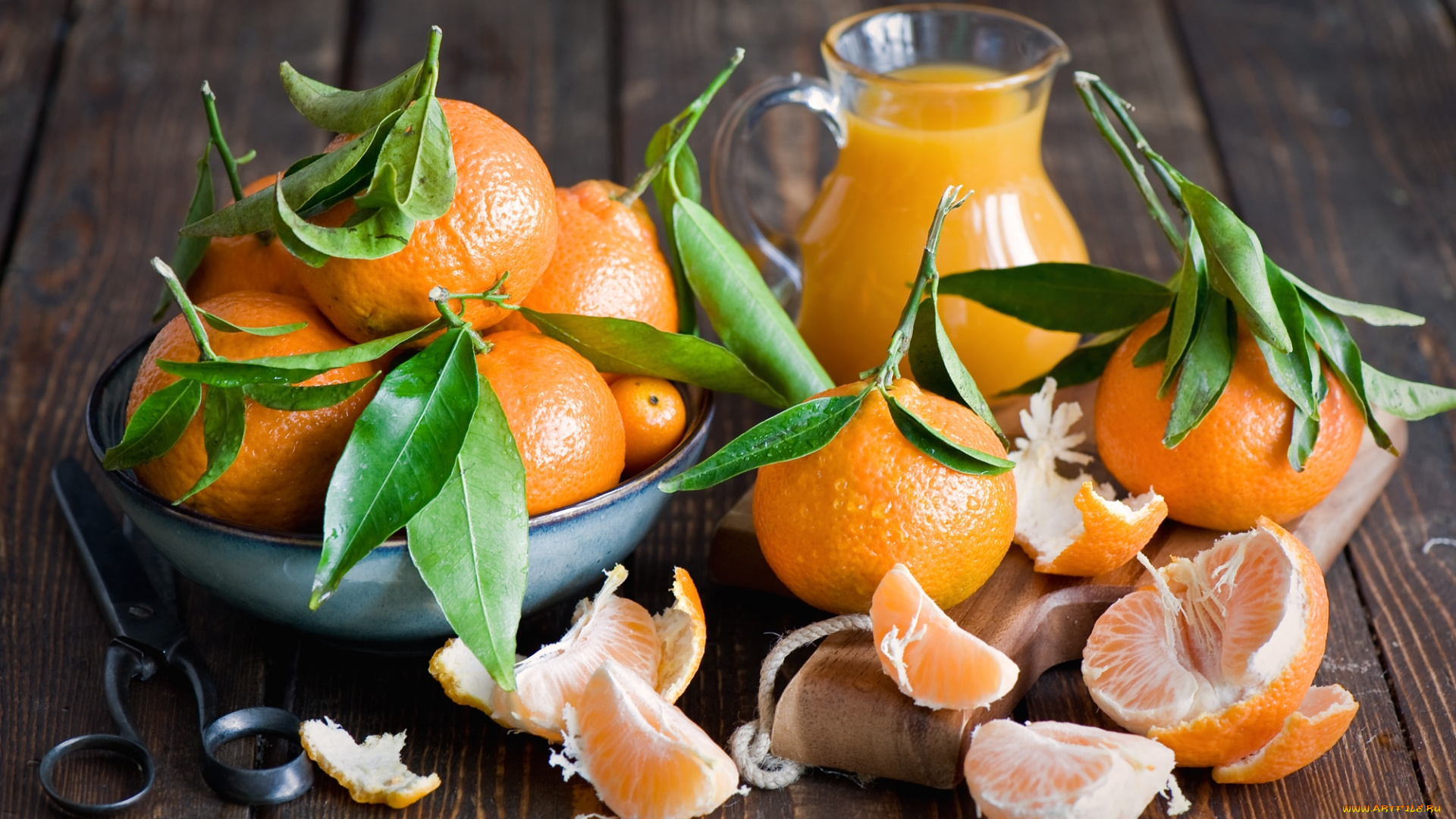 еда, цитрусы, сок, мандарин