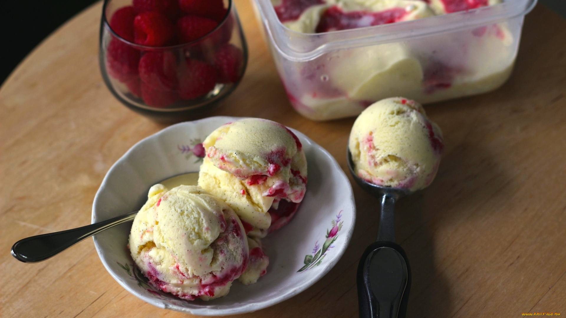 еда, мороженое, , десерты, малина