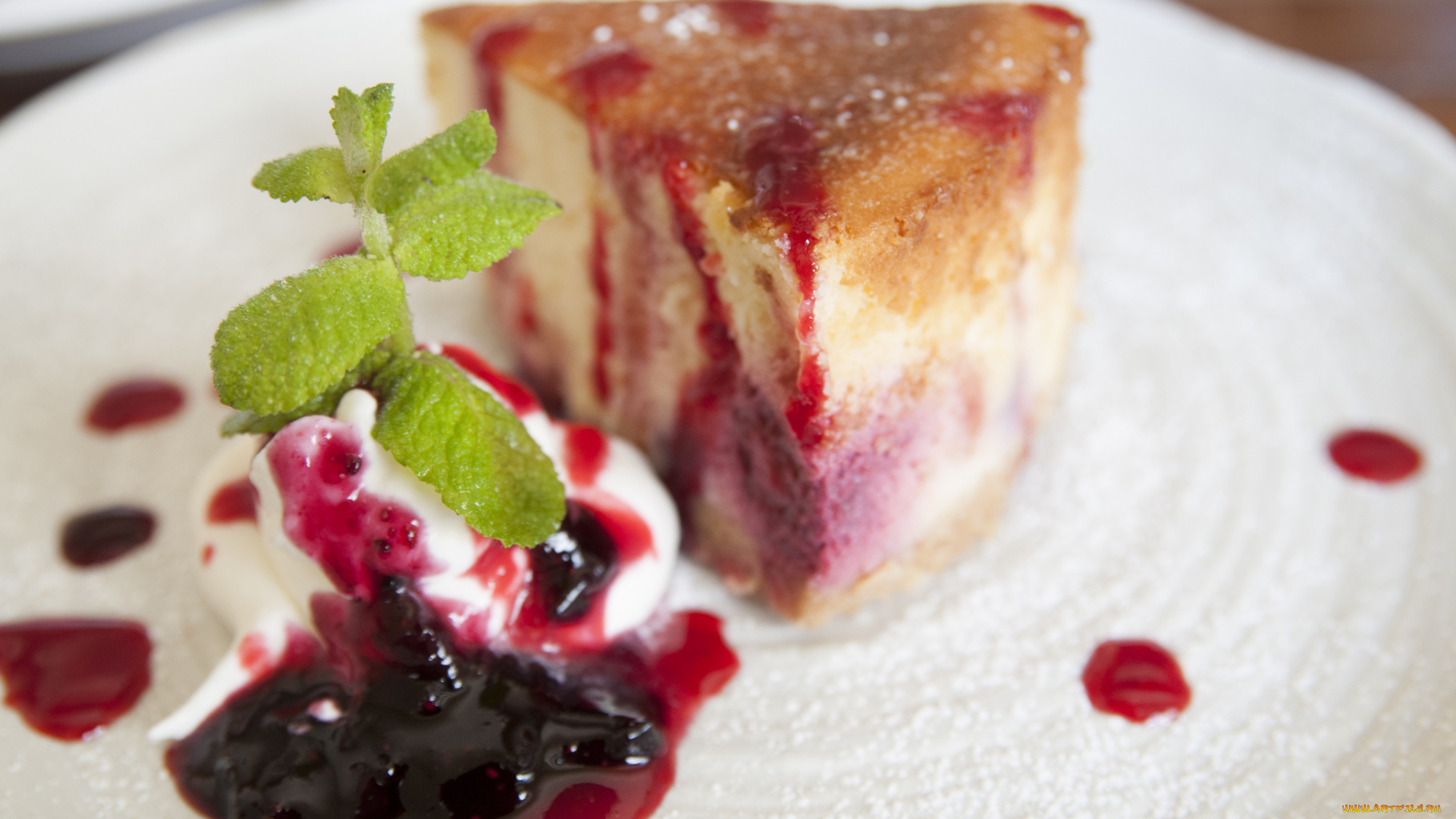 еда, мороженое, , десерты, пирог, мята, джем