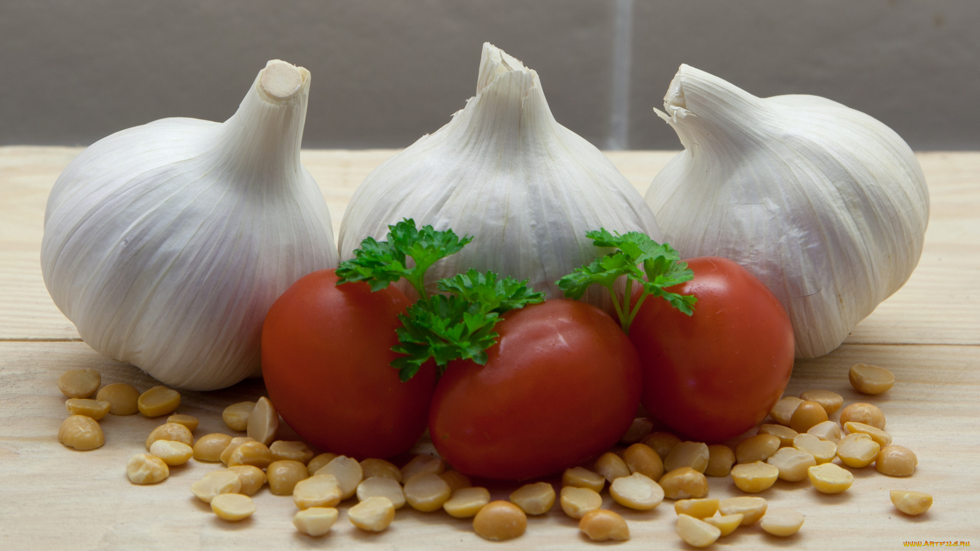 еда, овощи, Чеснок, помидоры
