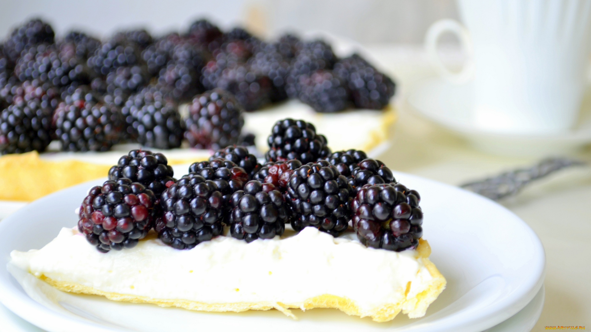 еда, торты, ежевика, торт
