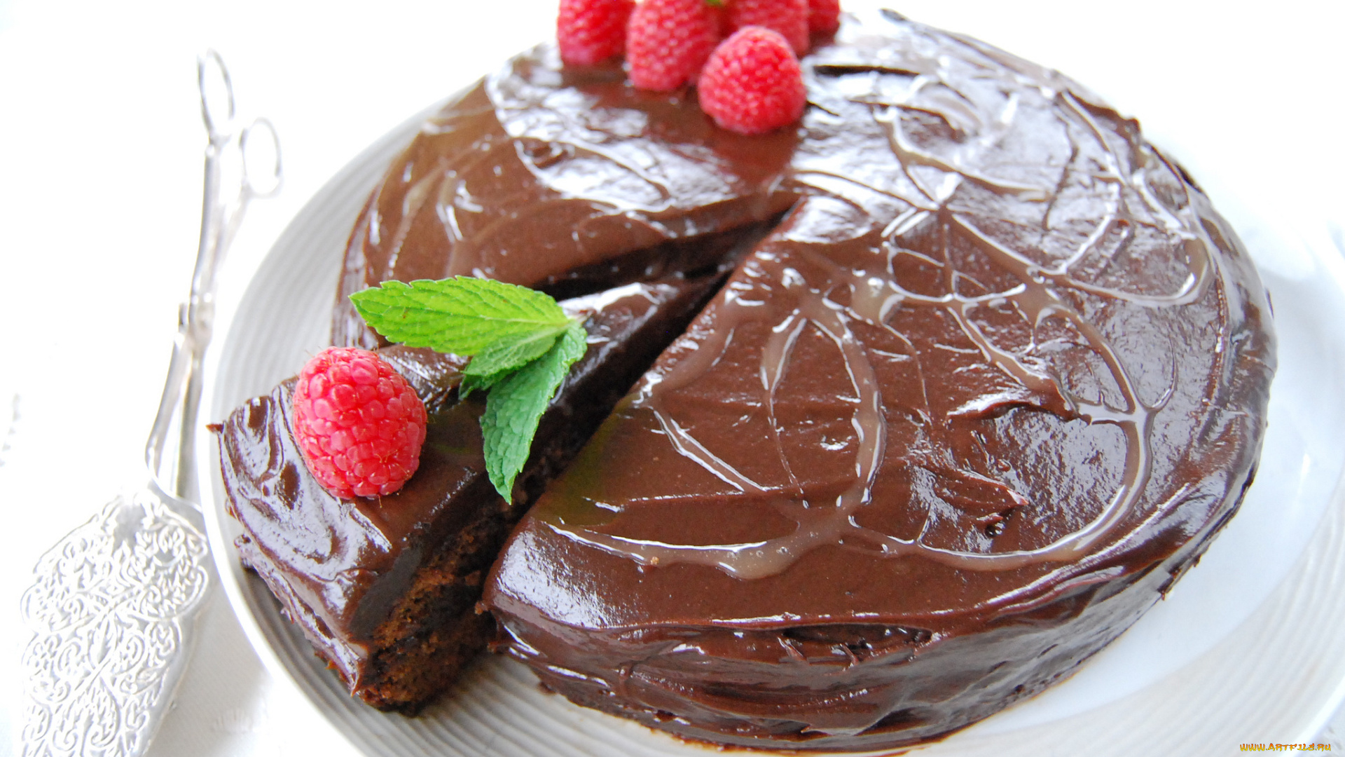 еда, торты, шоколадный, малина