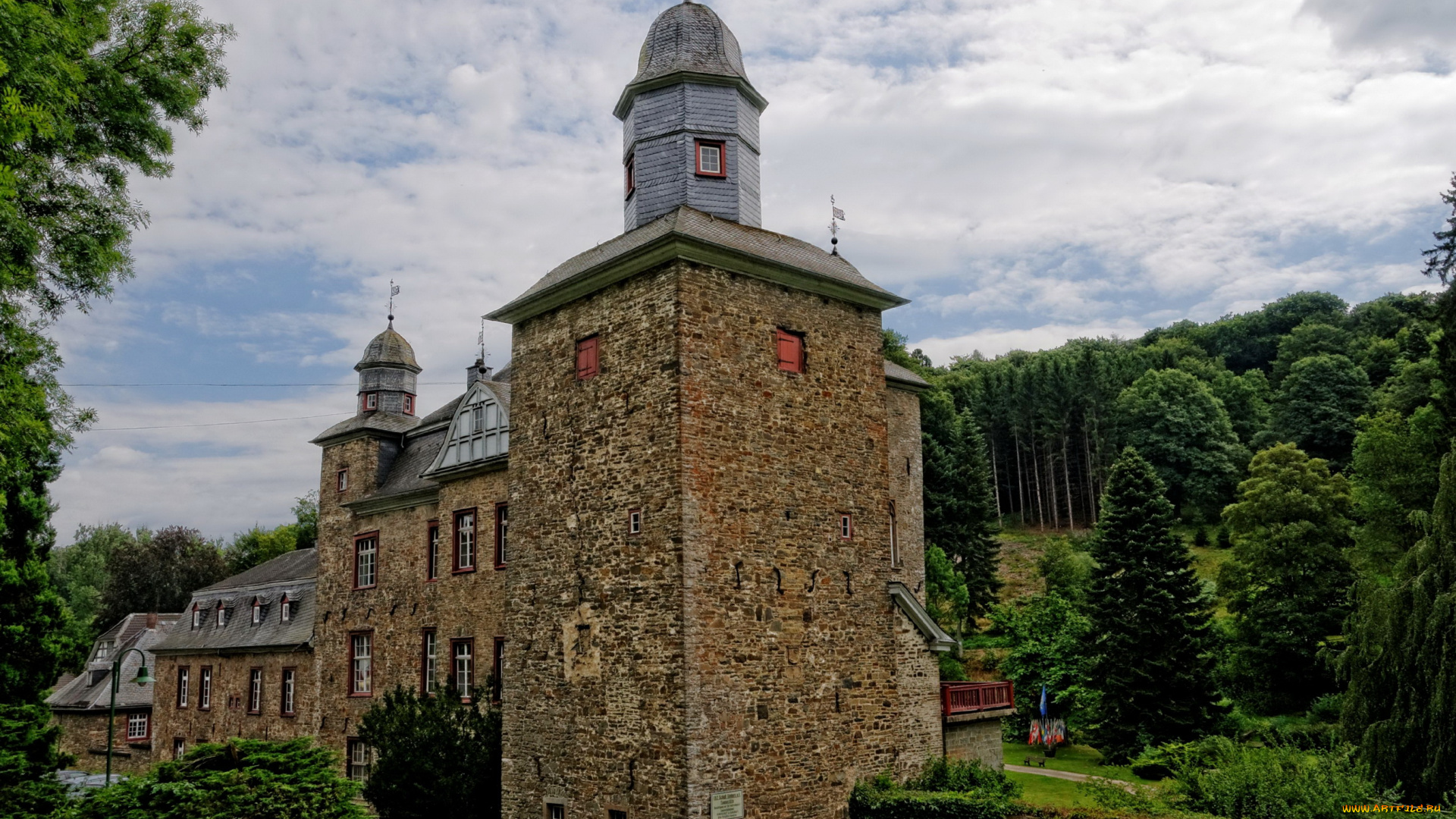 германия, , мариенхайде, замок, , gimborn, города, -, дворцы, , замки, , крепости, германия, мариенхайде, замок, gimborn, лес