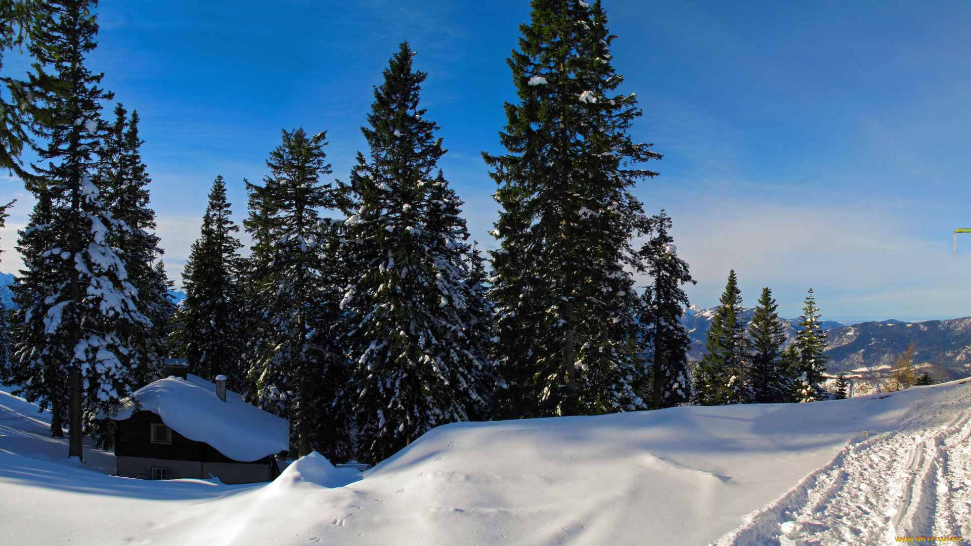 германия, бавария, бад-райхенхалль, природа, зима, деревья, снег, домик, бавария, германия