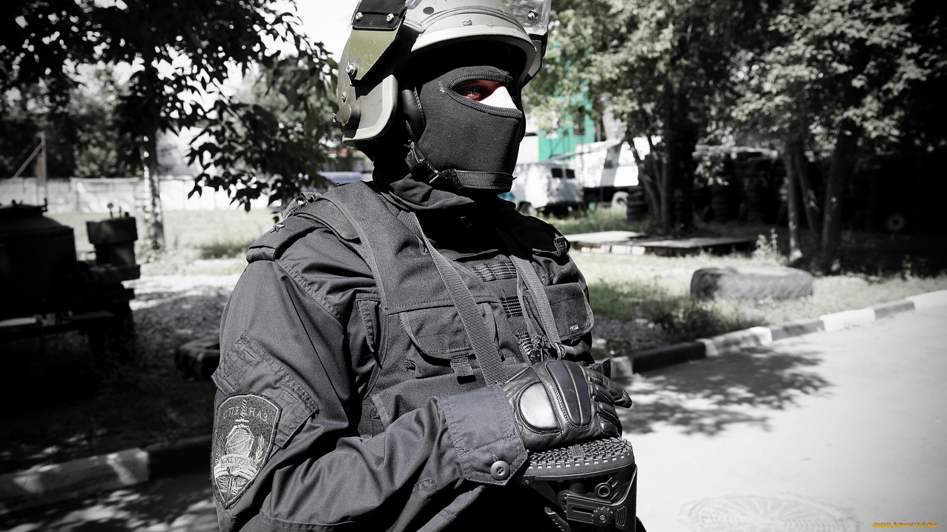 оружие, армия, спецназ, шлем, офицер