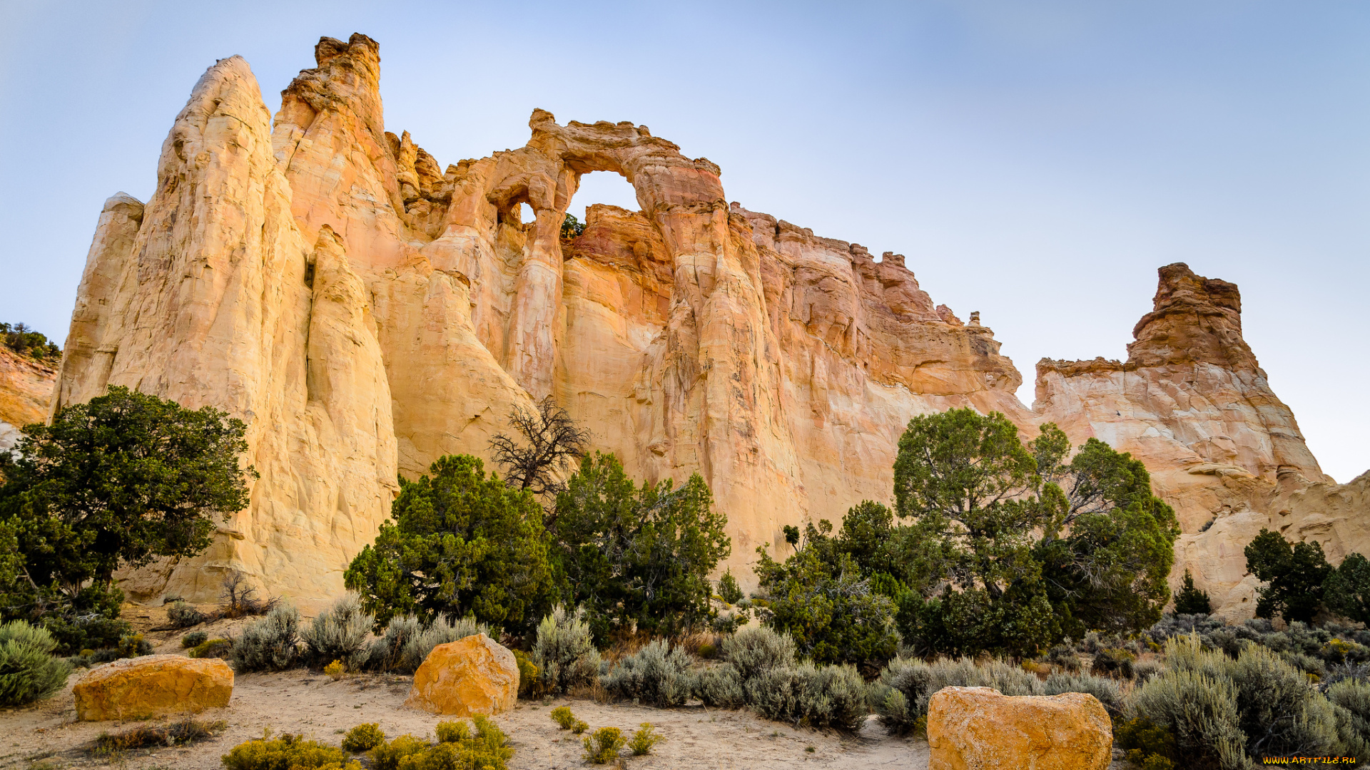 природа, горы, деревья, скалы