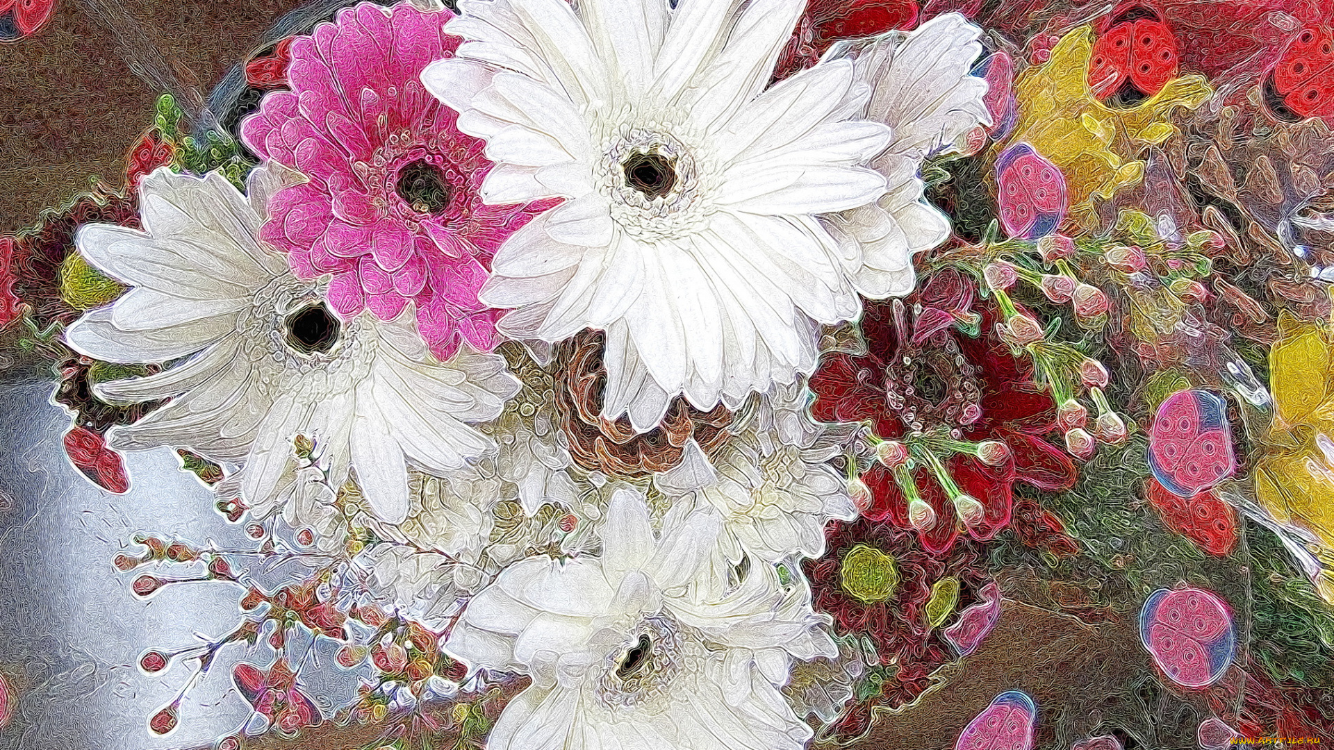 разное, компьютерный, дизайн, цветы