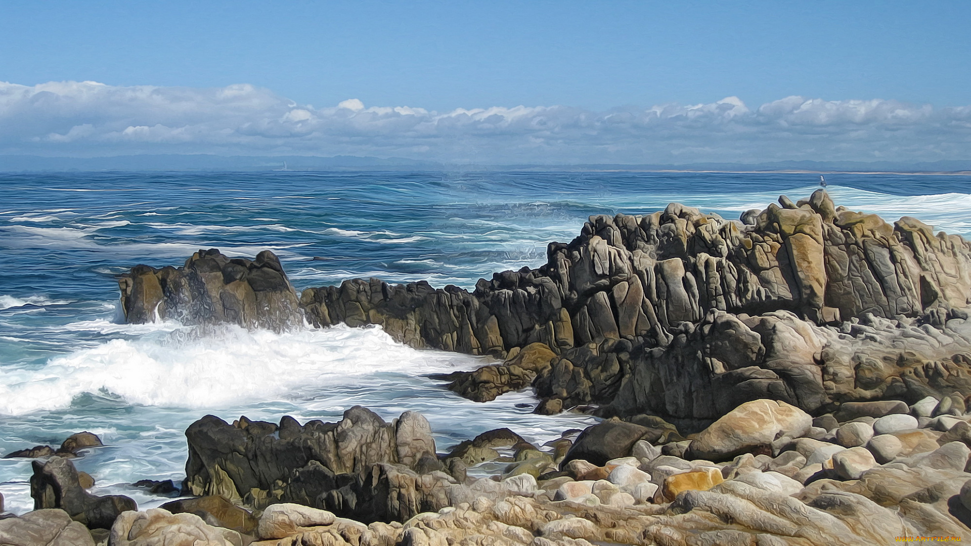 разное, компьютерный, дизайн, побережье