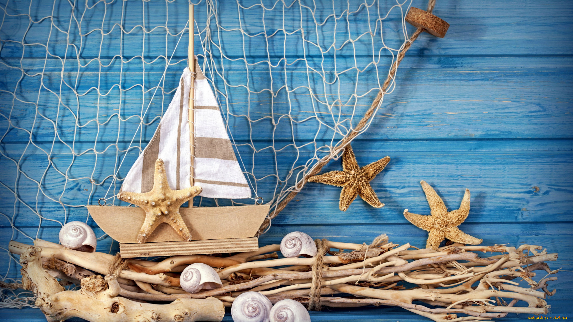 разное, ракушки, , кораллы, , декоративные, и, spa-камни, звезды, сеть, кораблик
