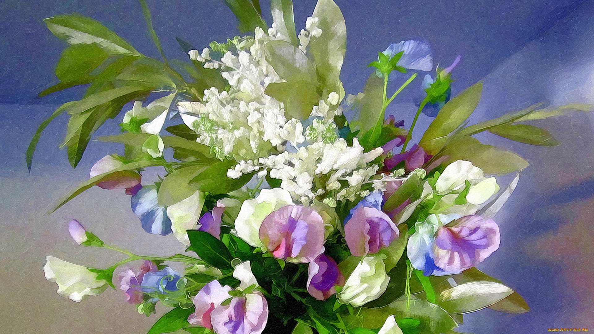 рисованные, цветы