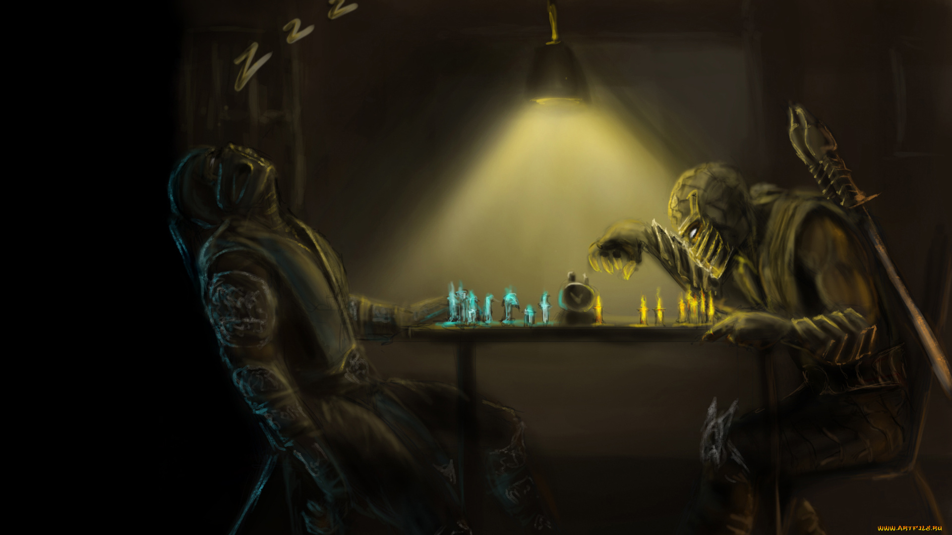 саб-зиро, и, скорпион, играют, в, шахматы, видео, игры, mortal, kombat, , 2011, mortal, kombat, sub, zero, scorpion, саб, зиро, скорпион, шахматы, прикол