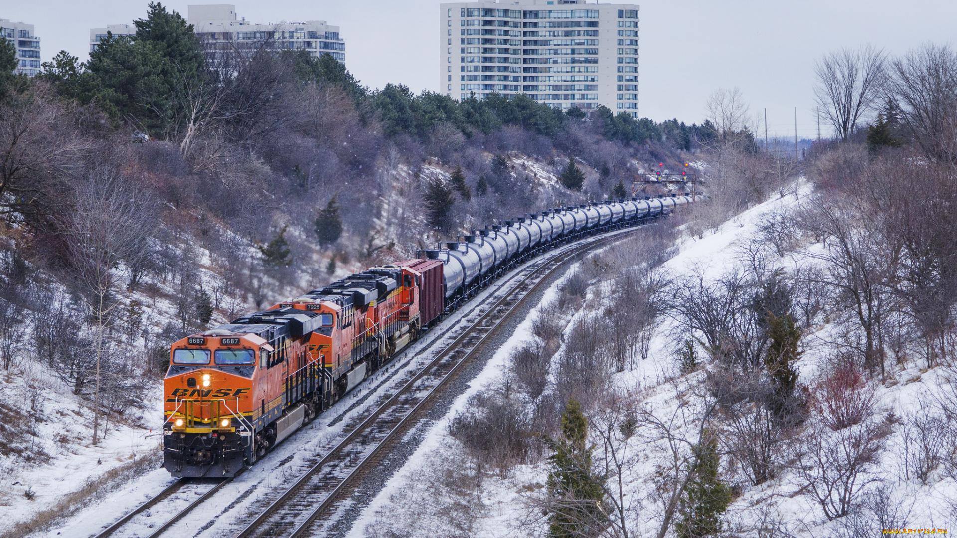 техника, поезда, локомотив, рельсы