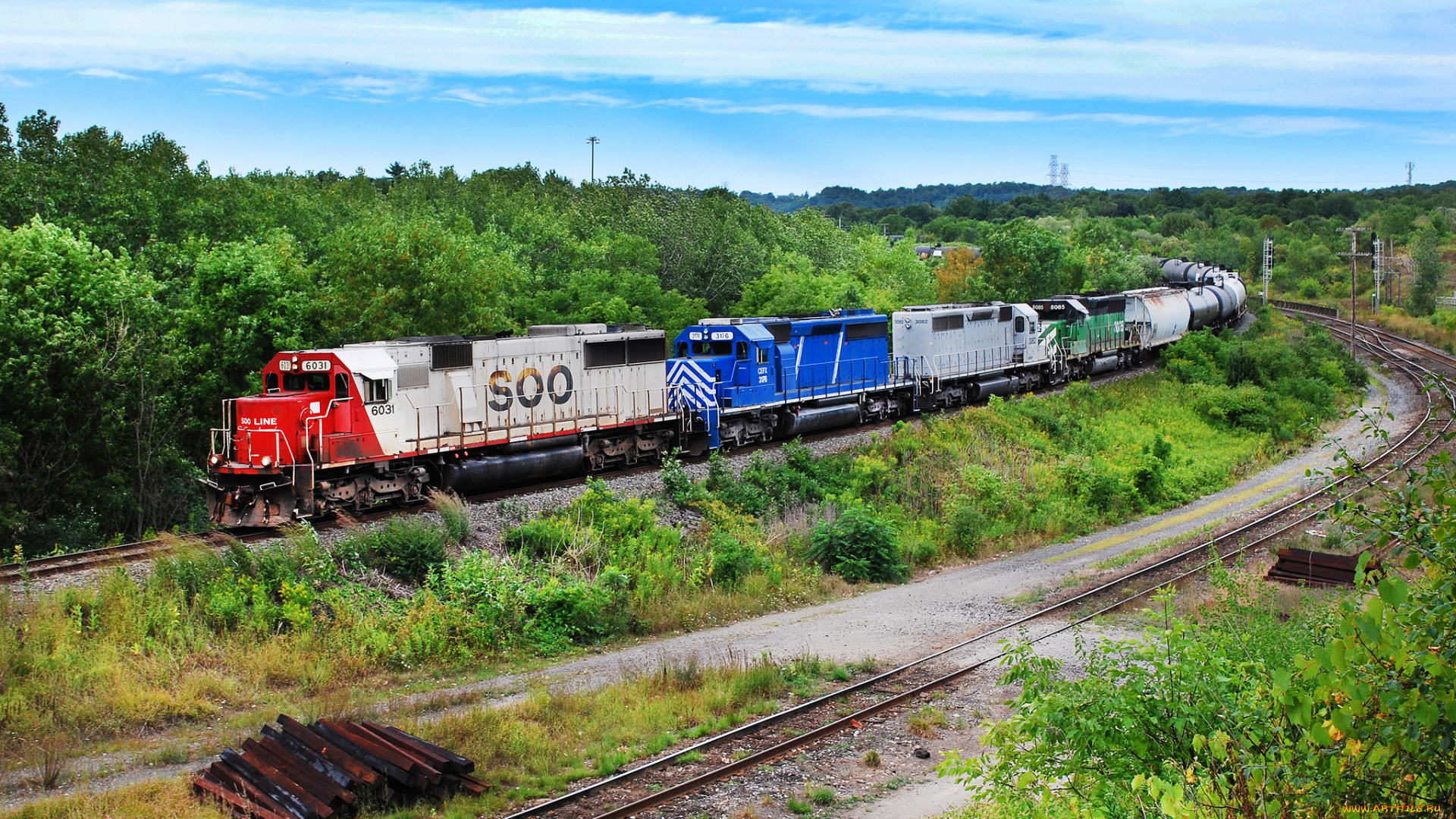 техника, поезда, локомотив, рельсы