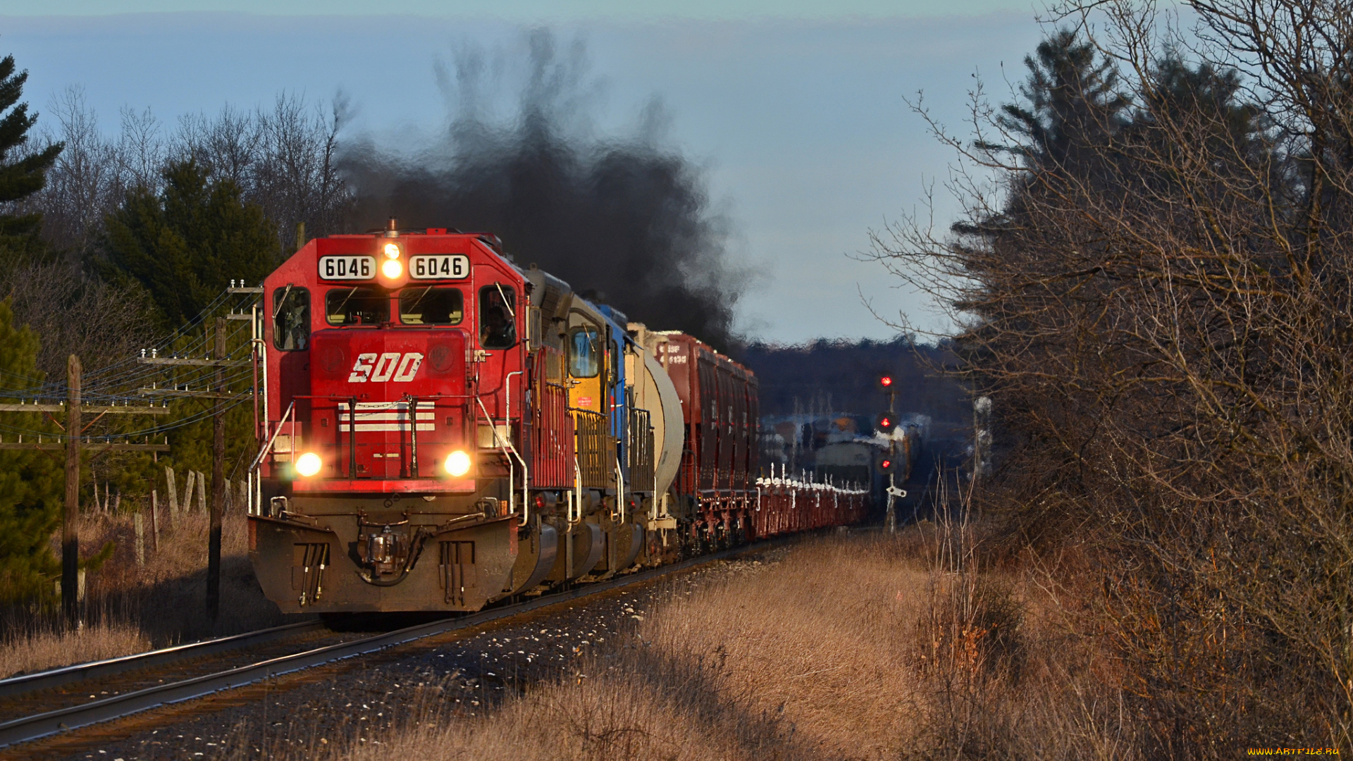 техника, поезда, локомотив, рельсы
