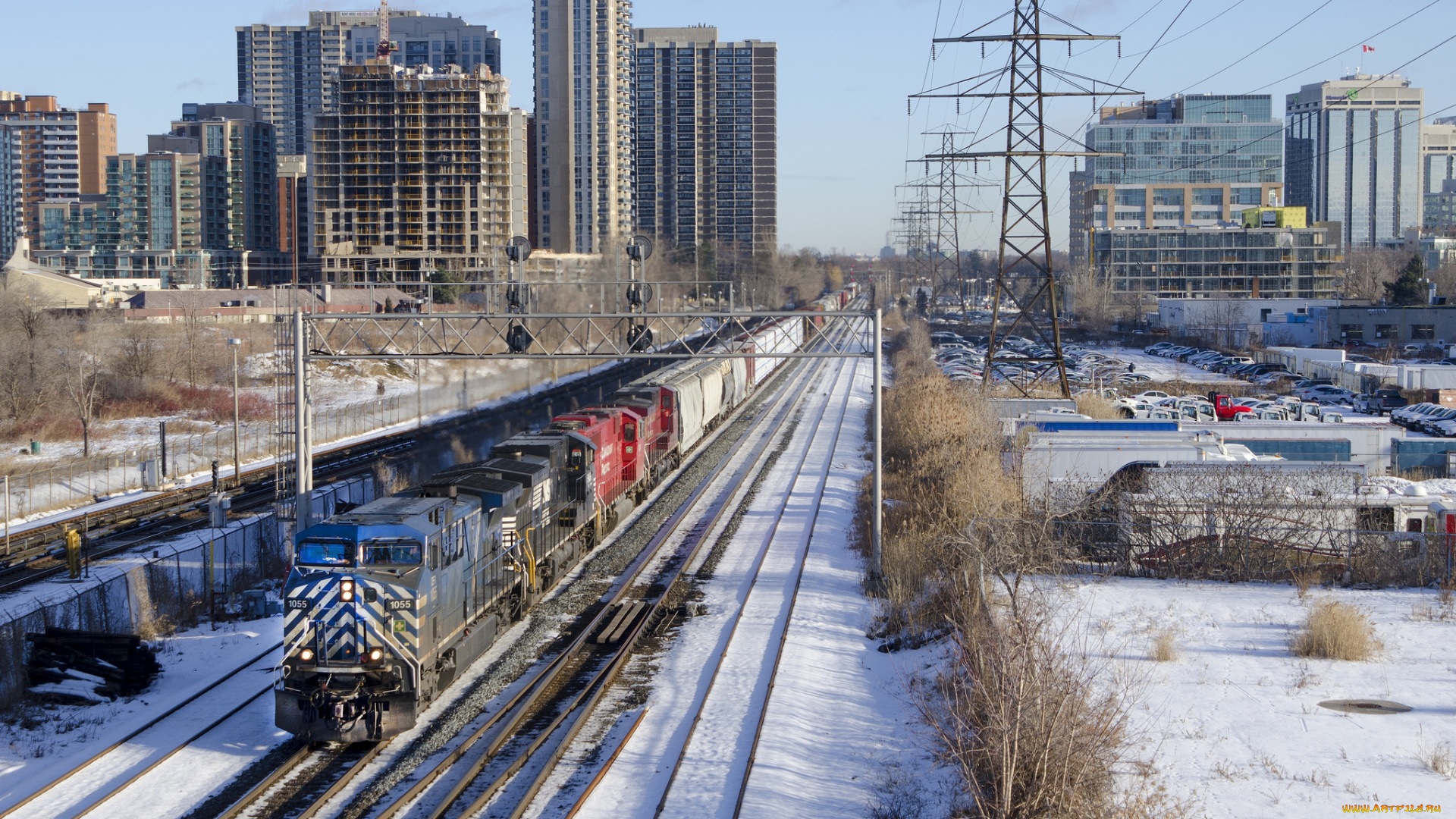 техника, поезда, локомотив, рельсы