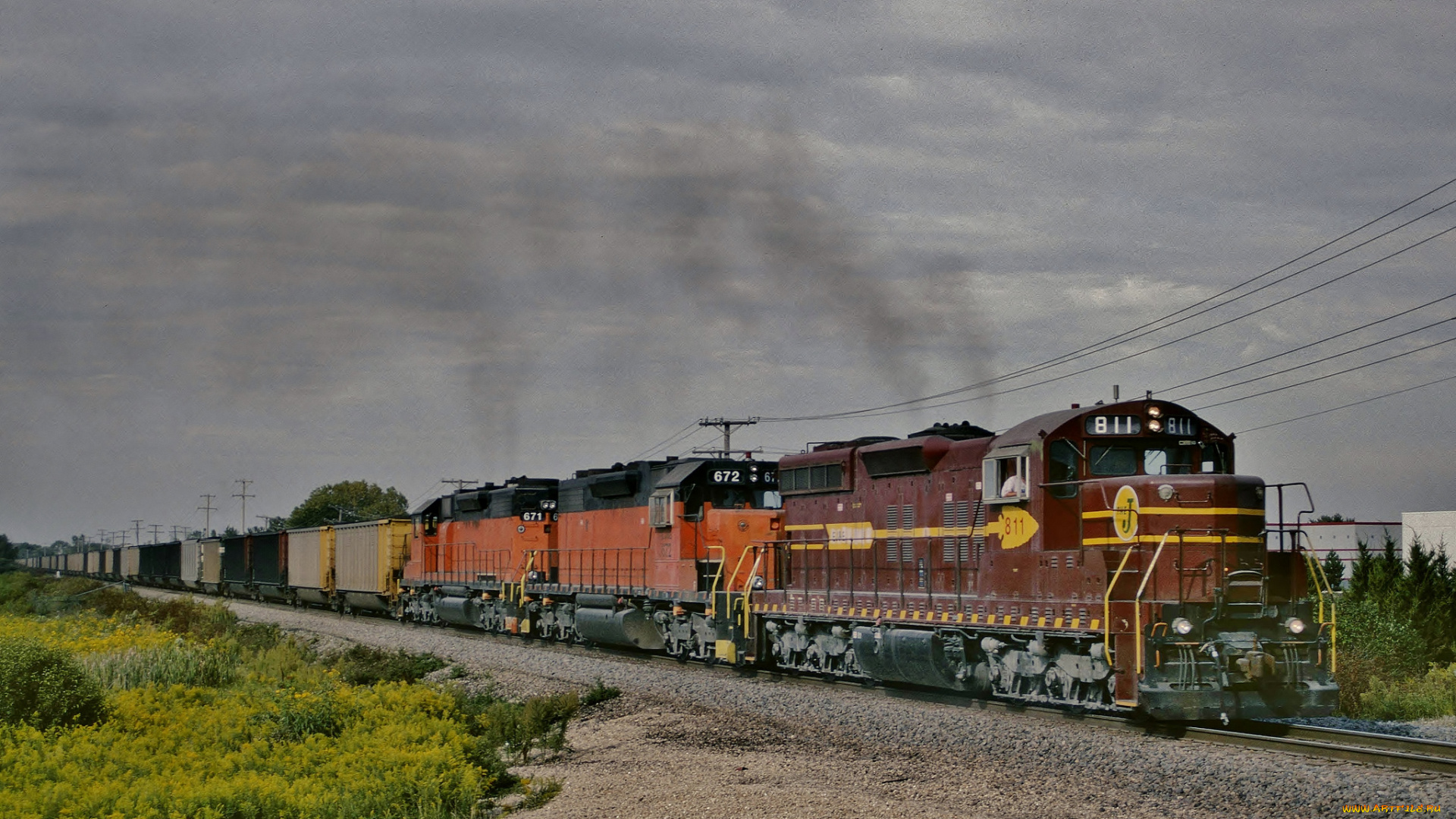 техника, поезда, рельсы, локомотив