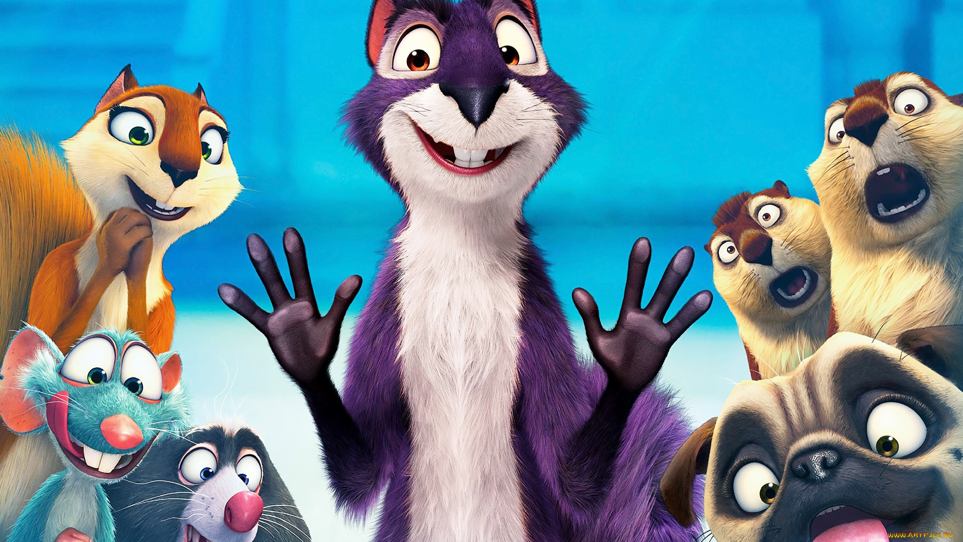 the, nut, job, мультфильмы, реальная, белка