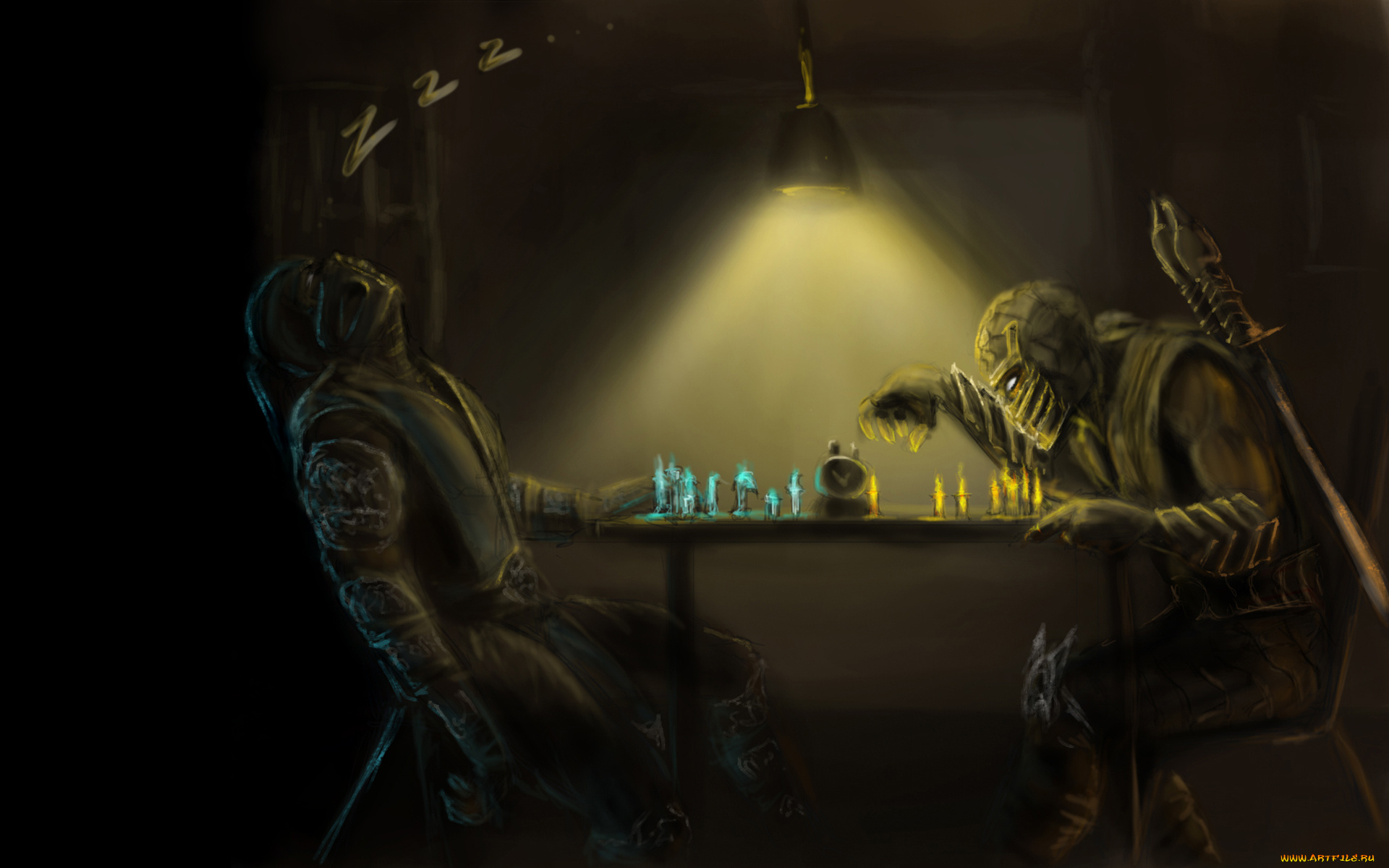 саб-зиро, и, скорпион, играют, в, шахматы, видео, игры, mortal, kombat, , 2011, mortal, kombat, sub, zero, scorpion, саб, зиро, скорпион, шахматы, прикол