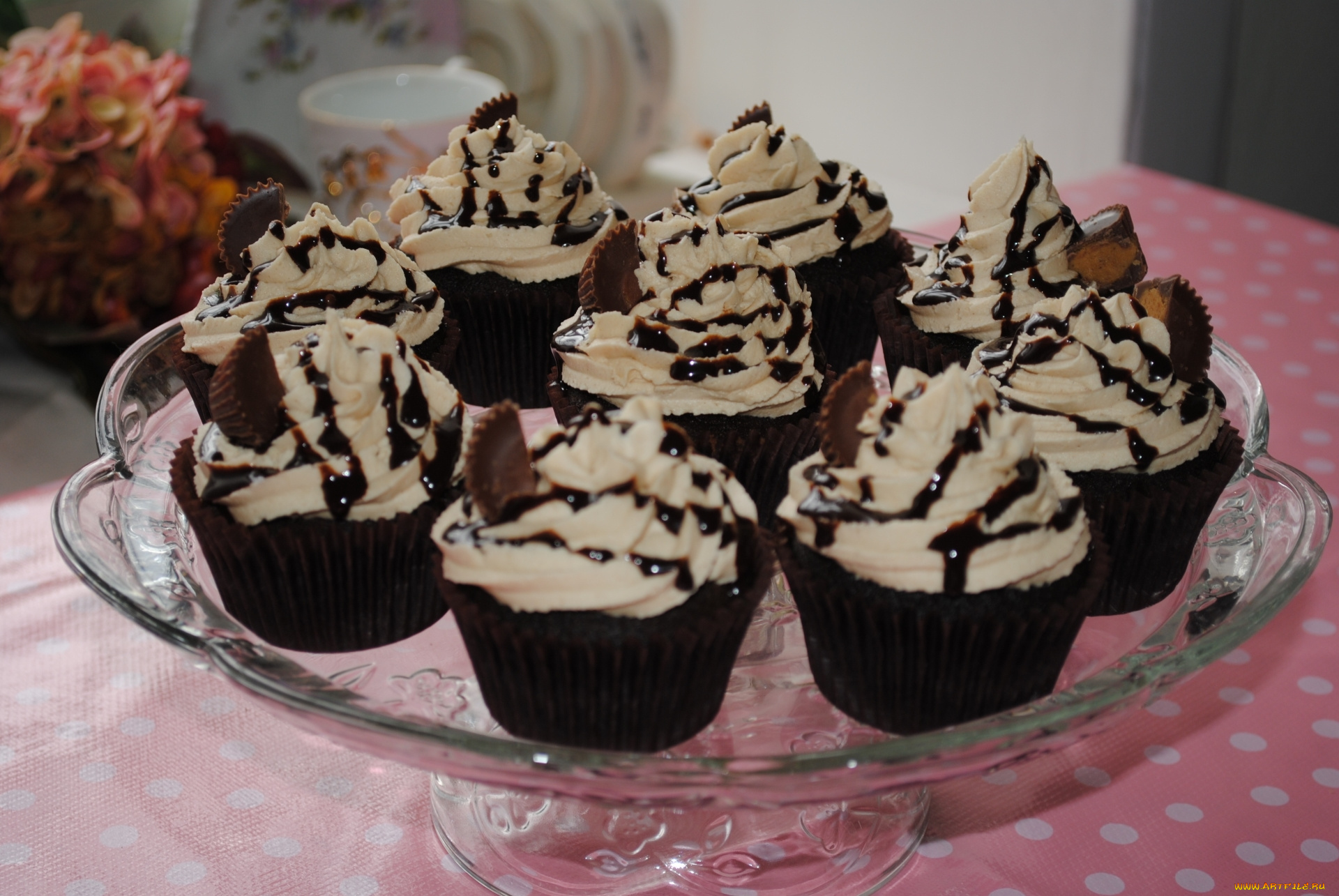 еда, пирожные, , кексы, , печенье, шоколад, арахисовое, масло, кексы