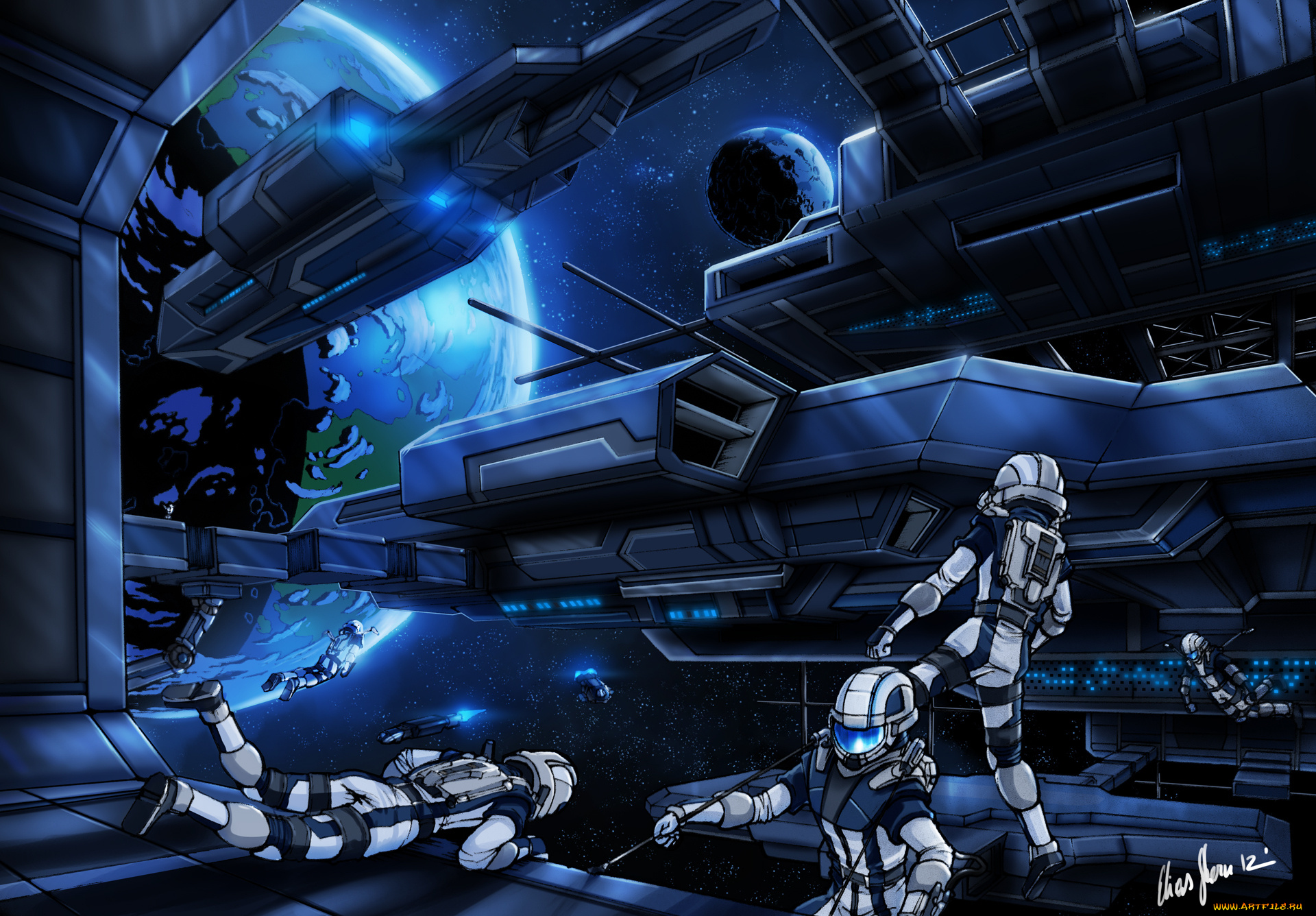 фэнтези, космические, корабли, , звездолеты, , станции, станция, космическая, будущее, астронавты, космос, открытый