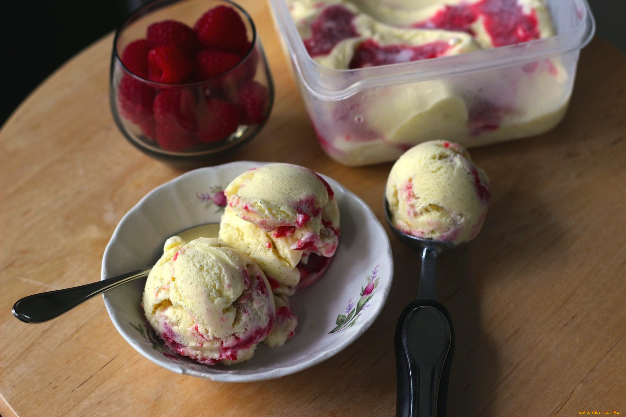 еда, мороженое, , десерты, малина