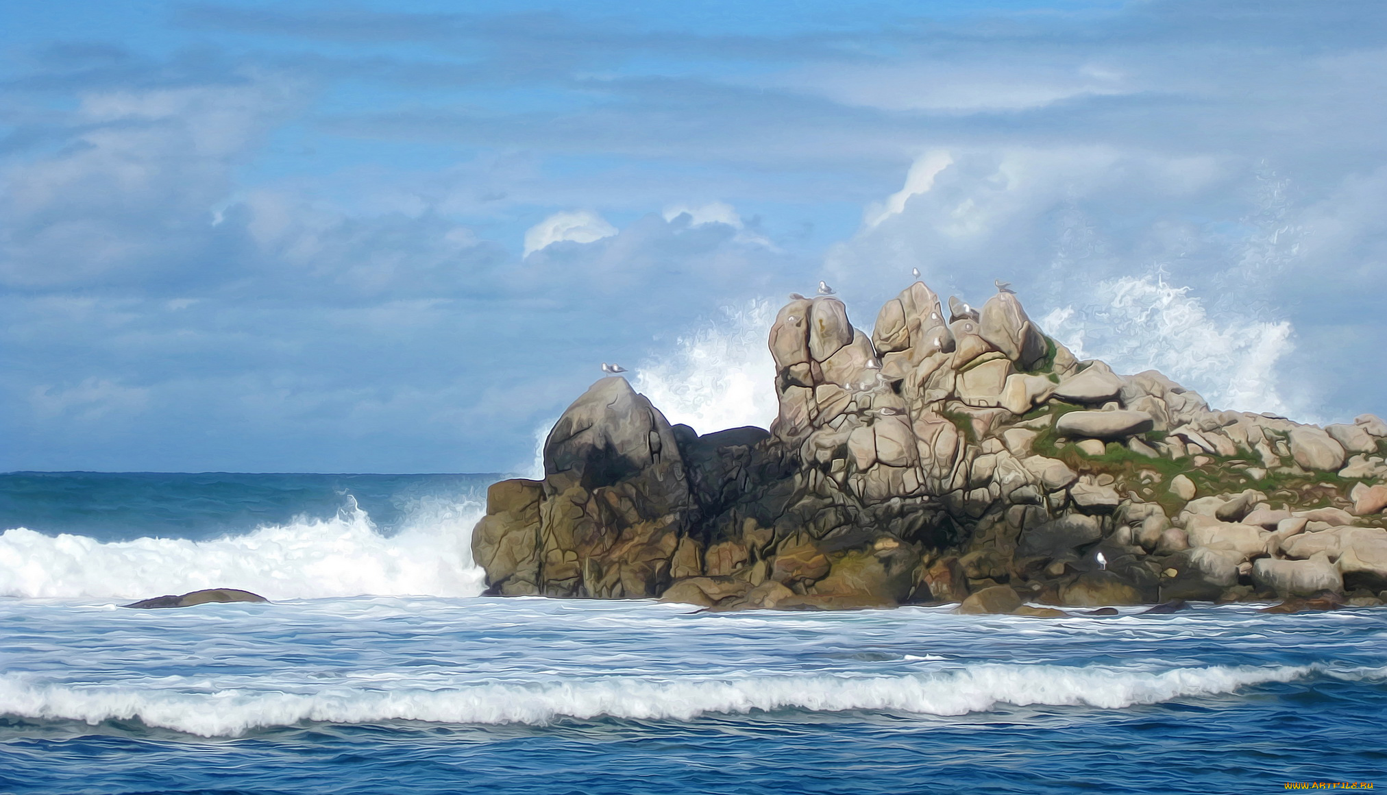 разное, компьютерный, дизайн, побережье