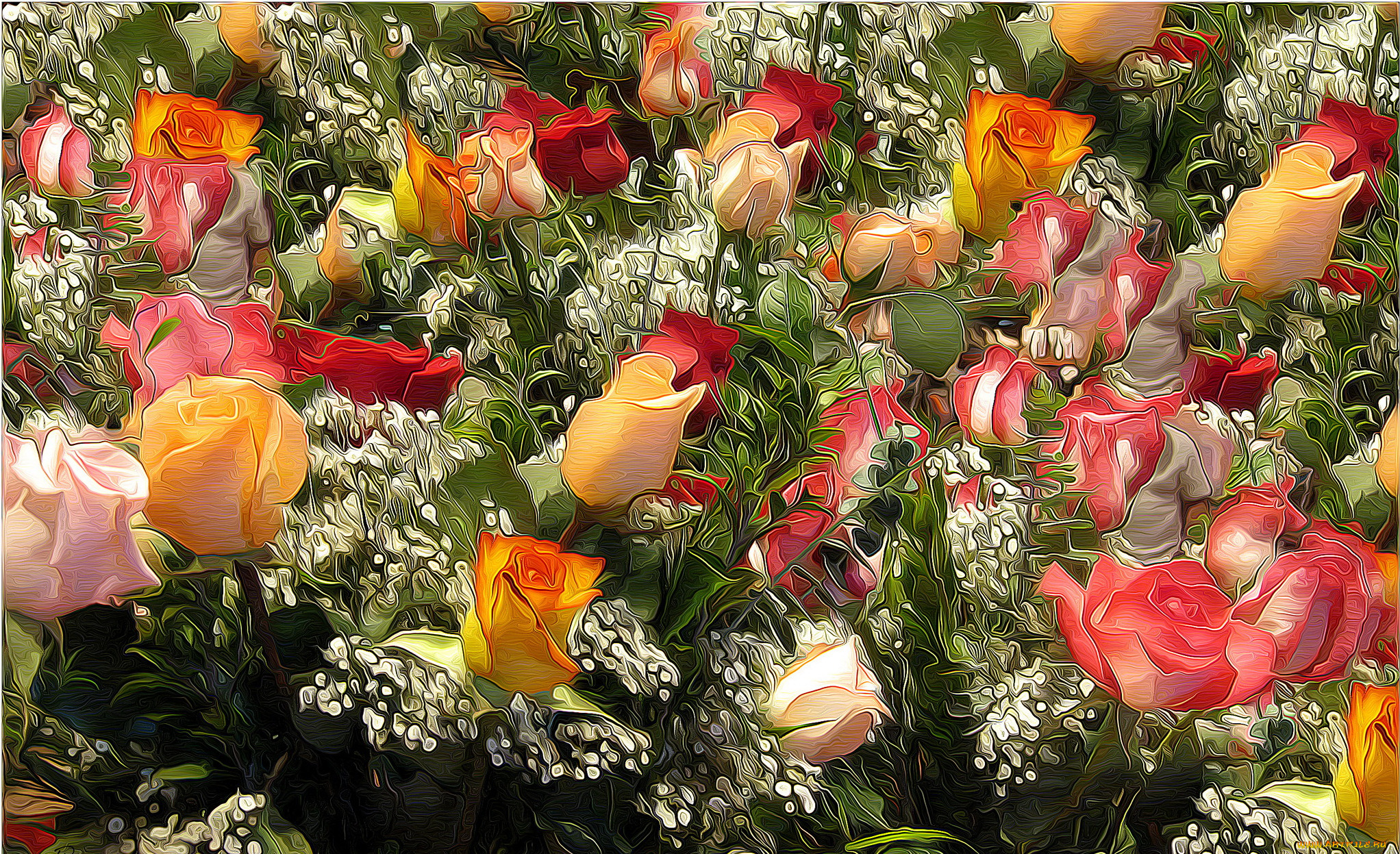 разное, компьютерный, дизайн, цветы, розы