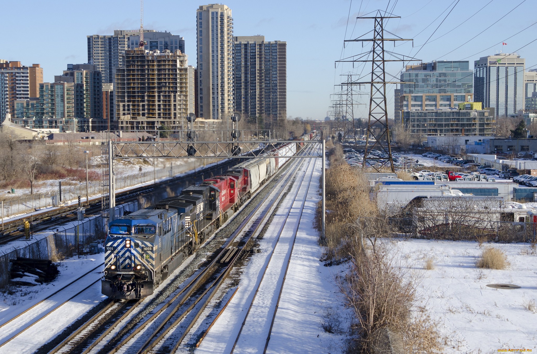 техника, поезда, локомотив, рельсы