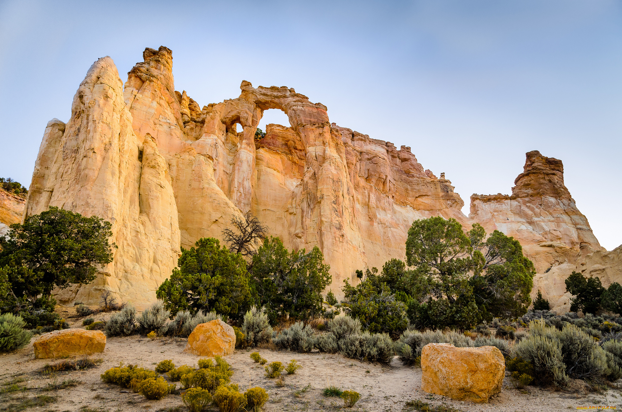 природа, горы, деревья, скалы