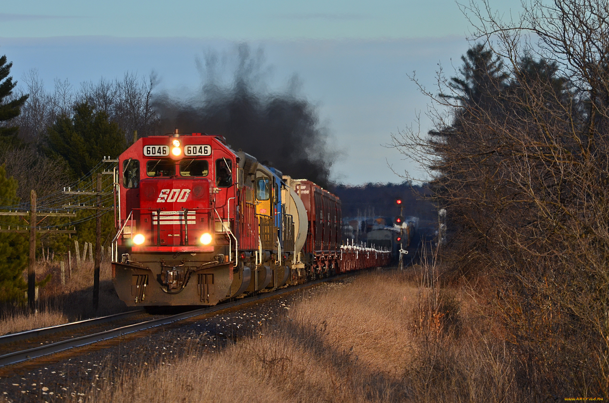 техника, поезда, локомотив, рельсы