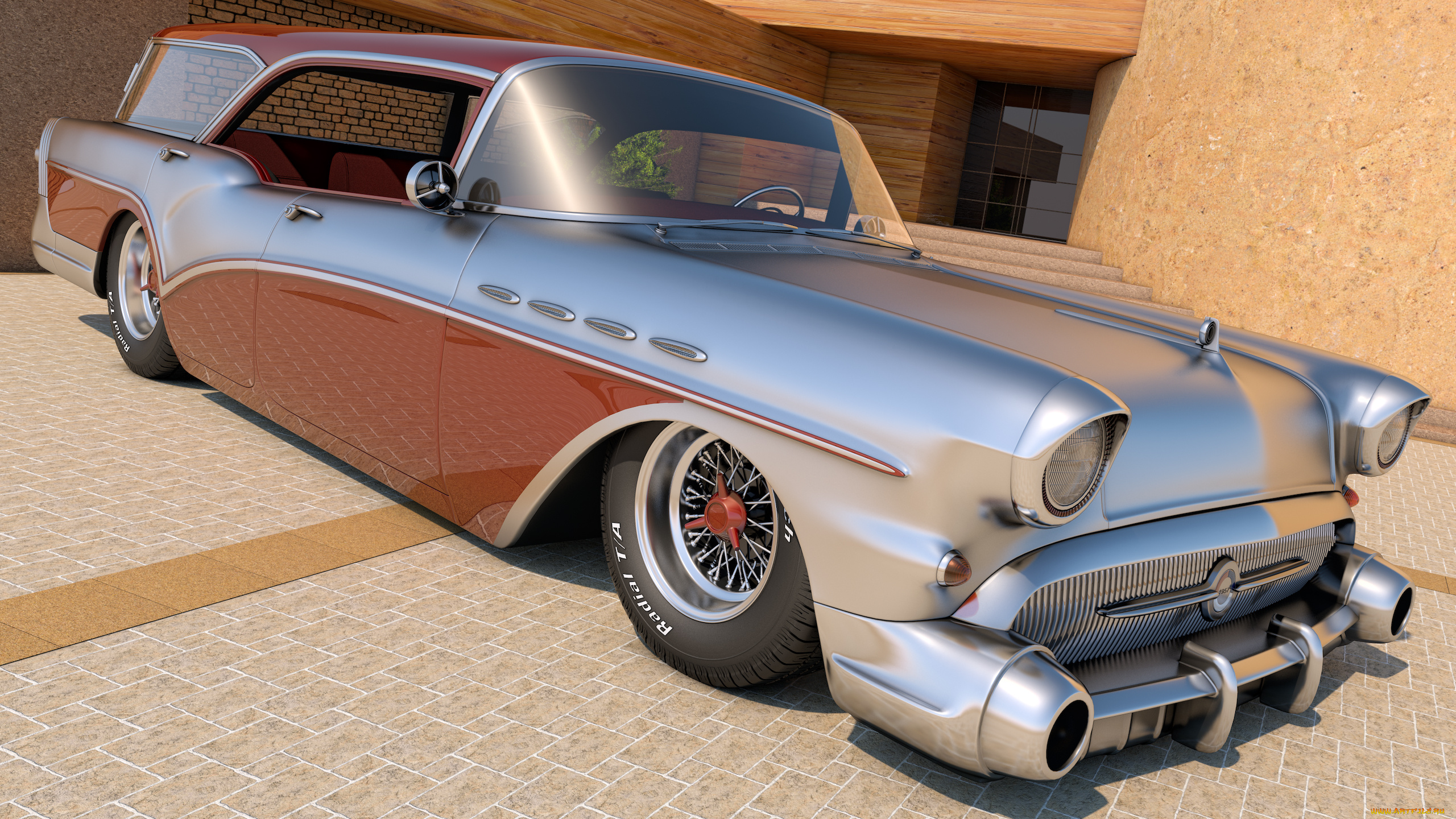 автомобили, 3д, wagon, caballero, century, buick, 1957