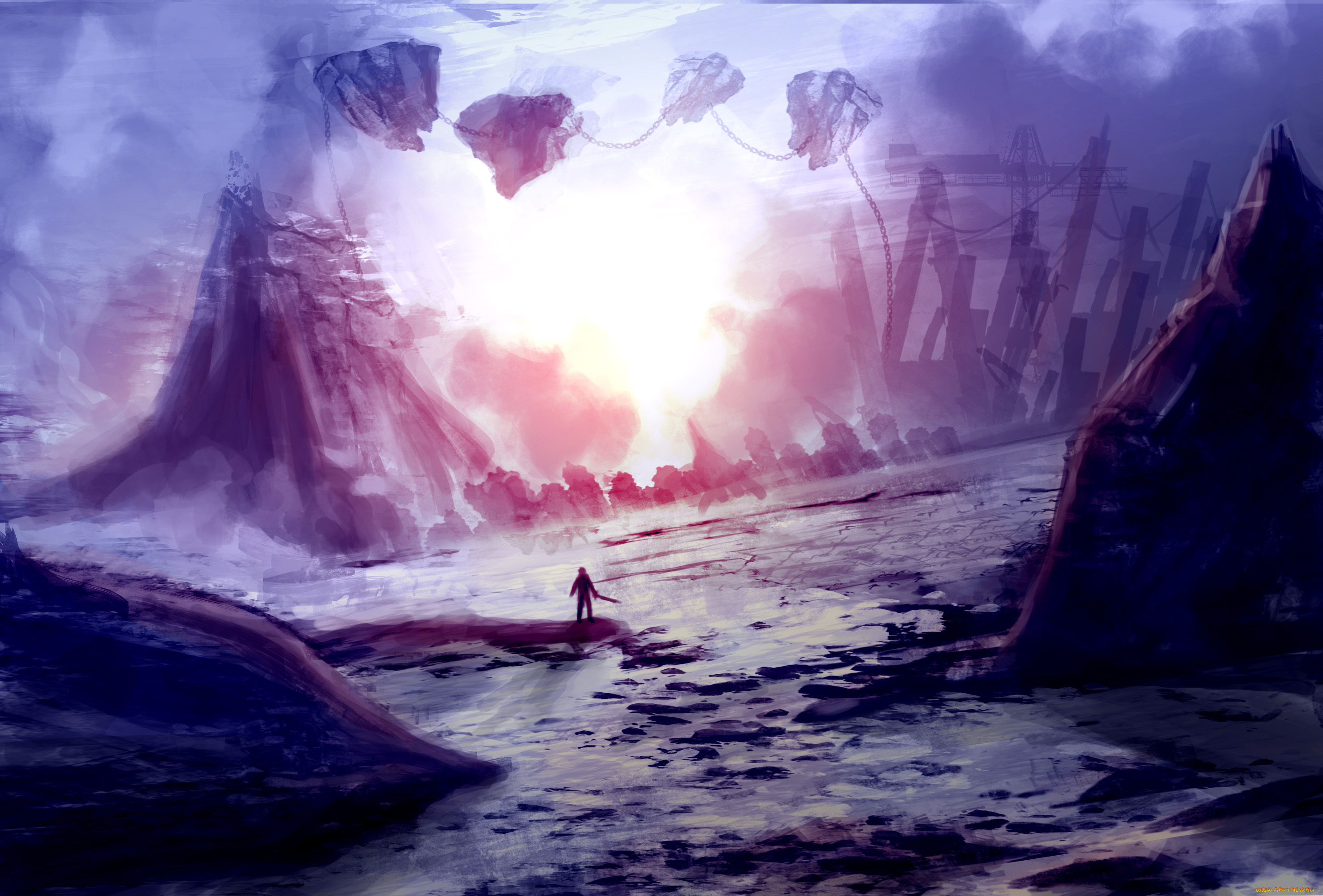 фэнтези, иные, миры, , иные, времена, горы, долина, цепи, острова, летающие