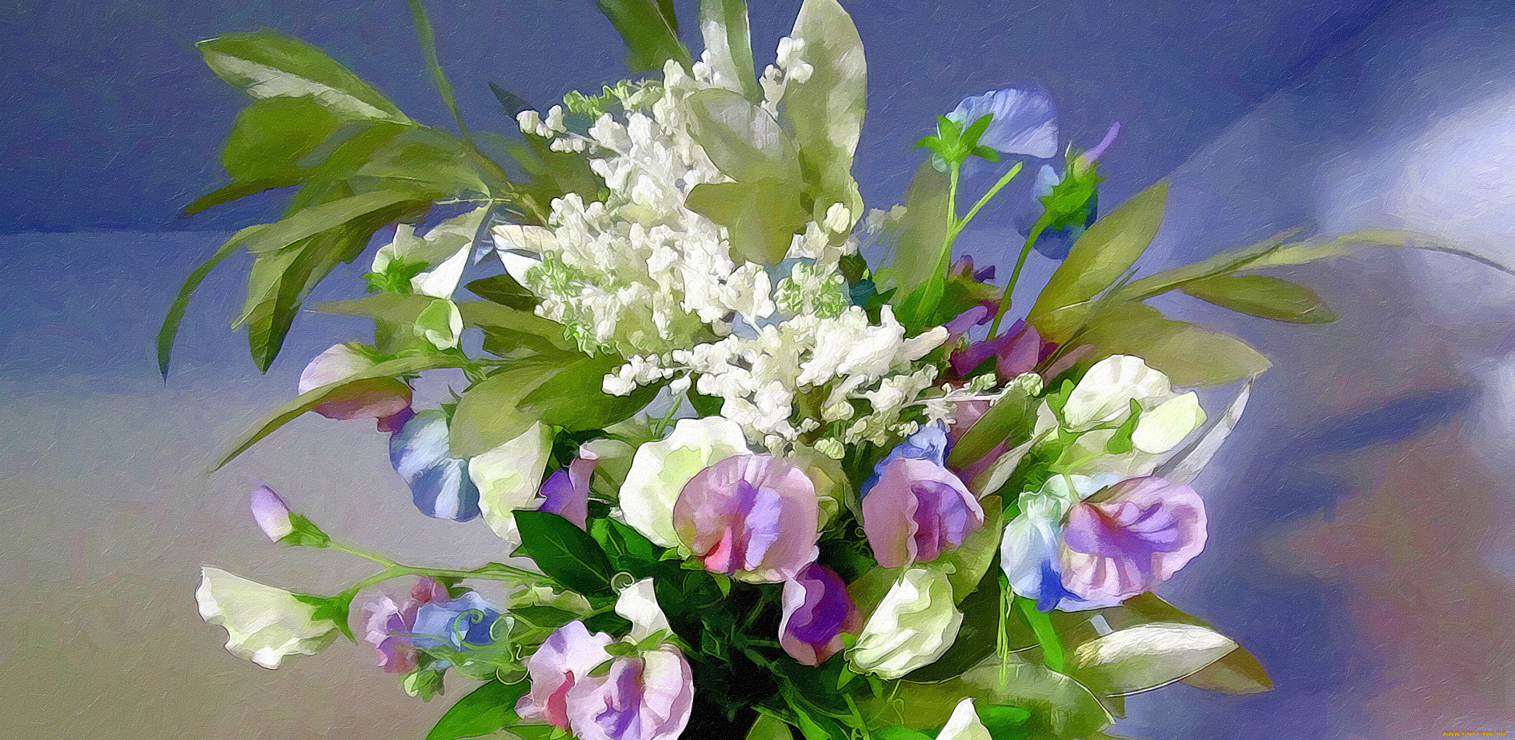 рисованные, цветы