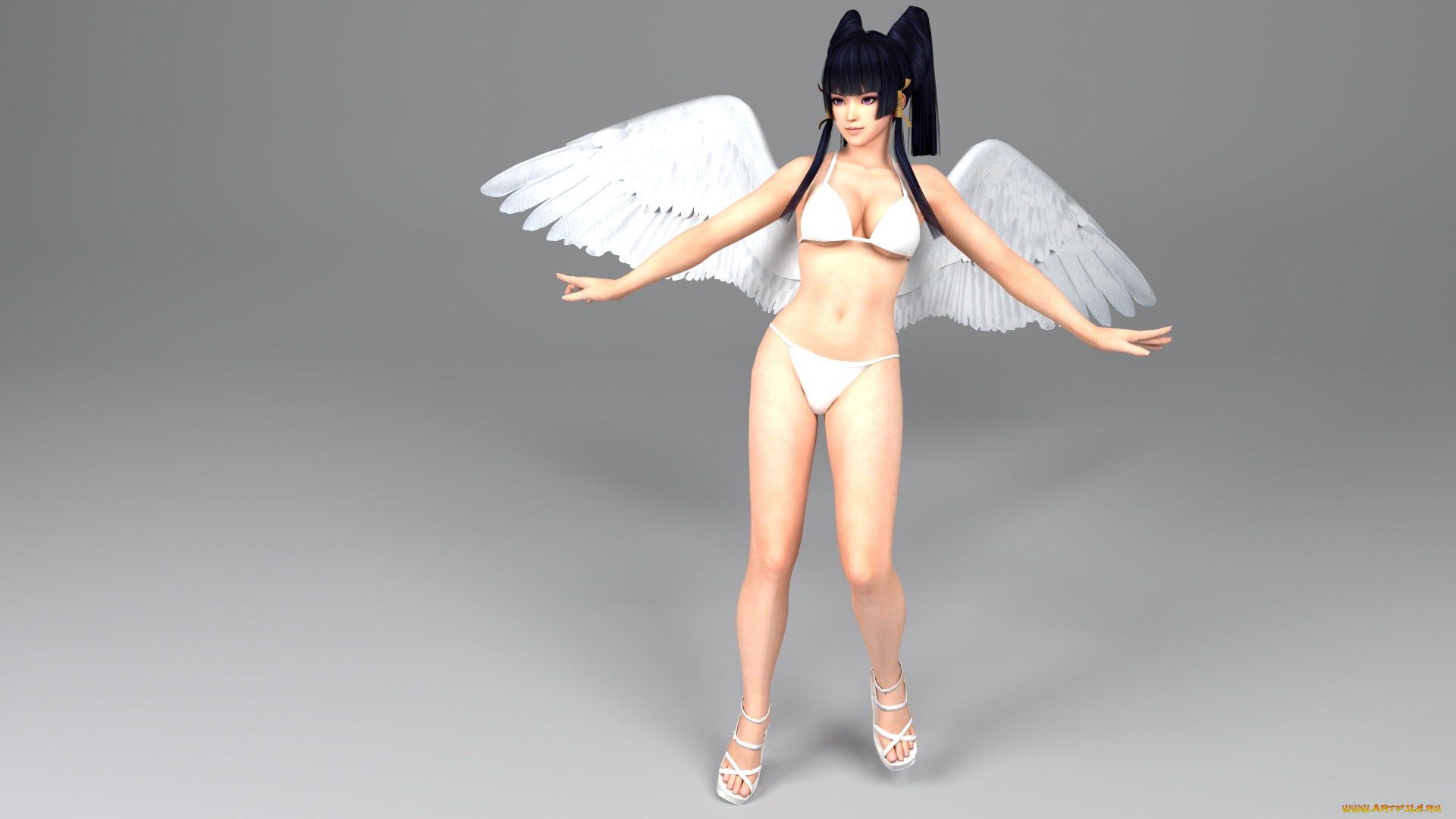 3д, графика, ангел, , angel, ангел, крылья, фон, взгляд, девушка