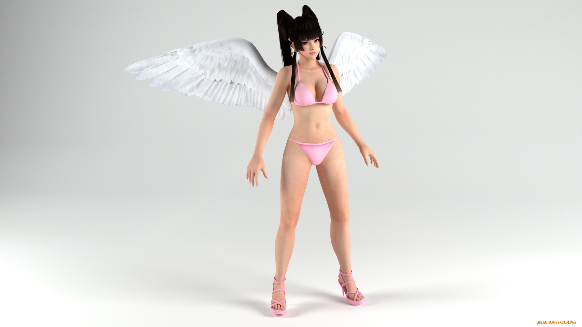 3д, графика, ангел, , angel, фон, взгляд, девушка, ангел, крылья