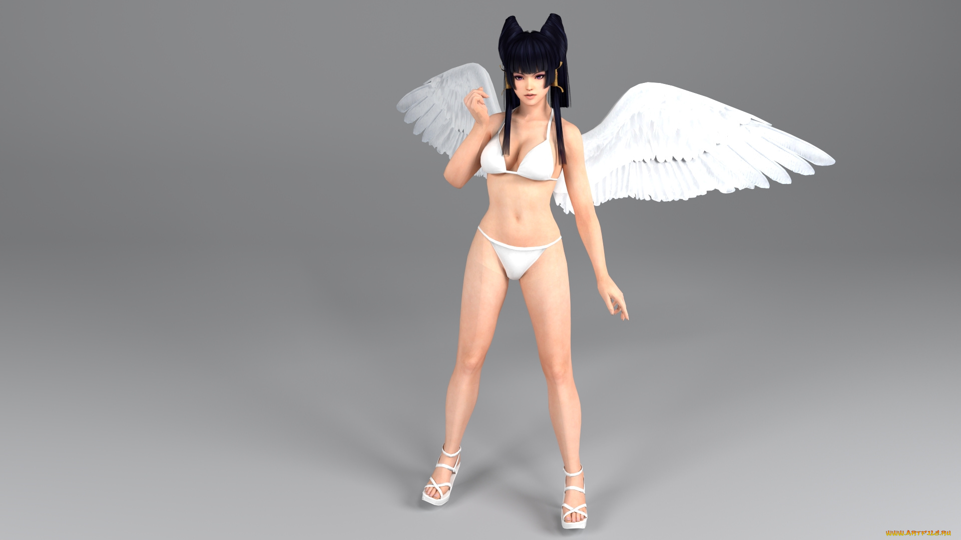 3д, графика, ангел, , angel, крылья, фон, взгляд, девушка, ангел