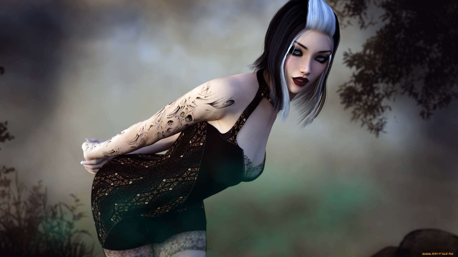 3д, графика, люди, , people, фон, взгляд, девушка