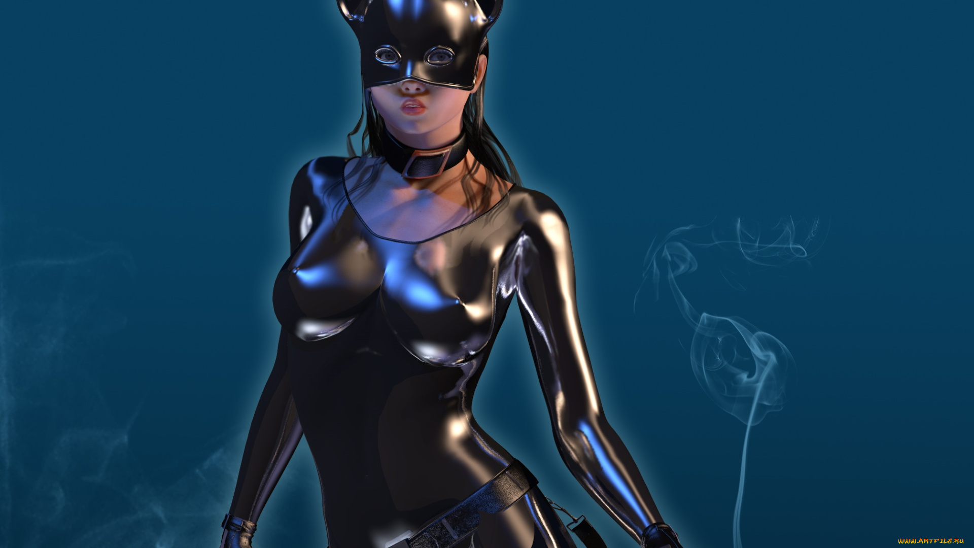 3д, графика, люди, , people, латекс, маска, фон, взгляд, девушка, оружие