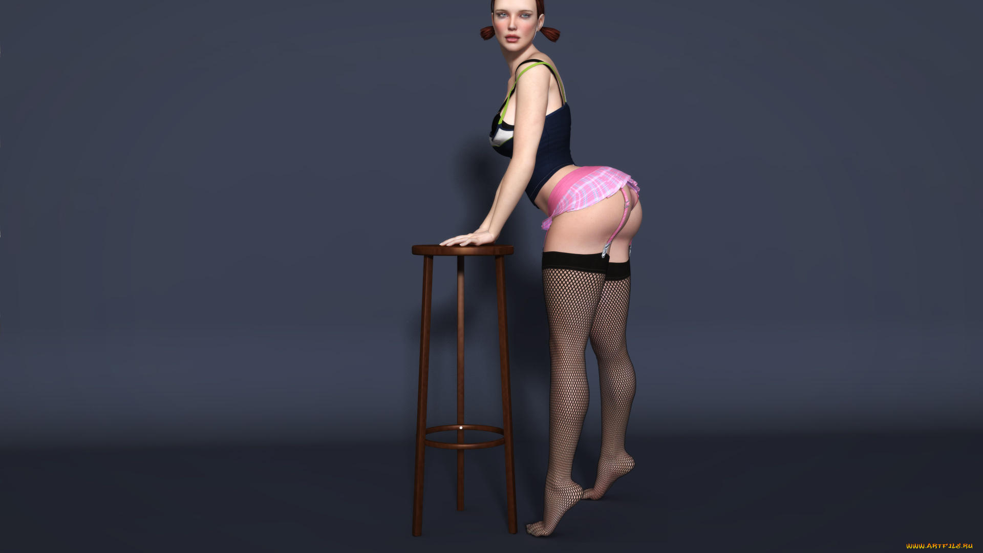 3д, графика, люди, , people, столик, фон, взгляд, девушка