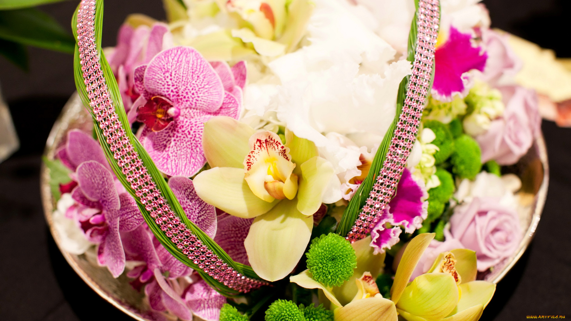 цветы, букеты, , композиции, хризантемы, розы, орхидеи