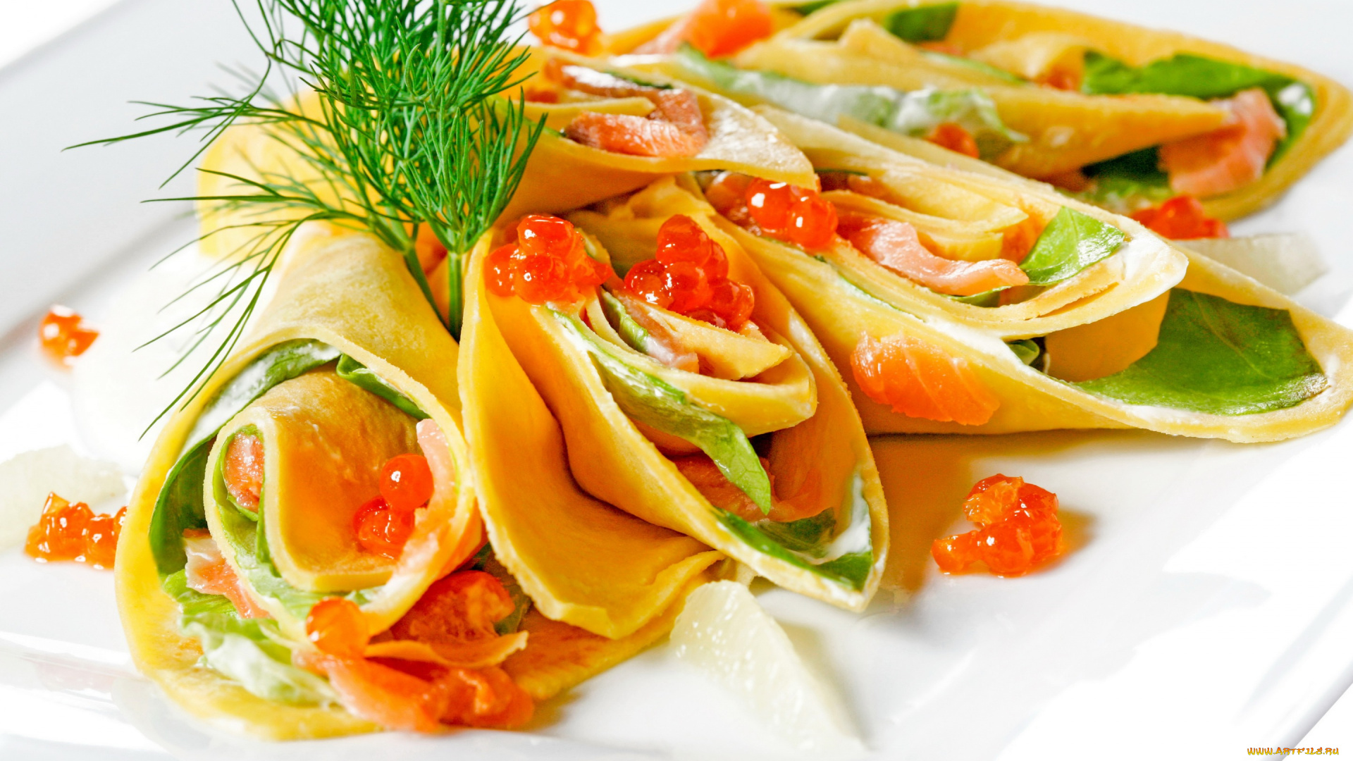 еда, блины, , оладьи, рыба, зелень, икра