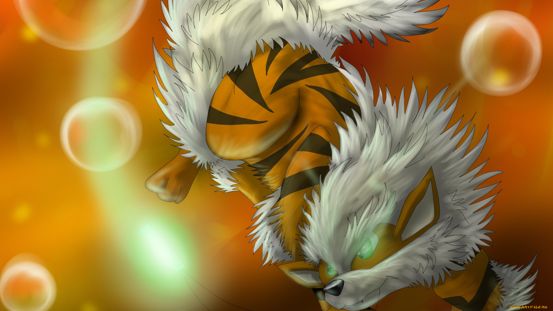 рисованное, животные, , лисы, фон, лиса