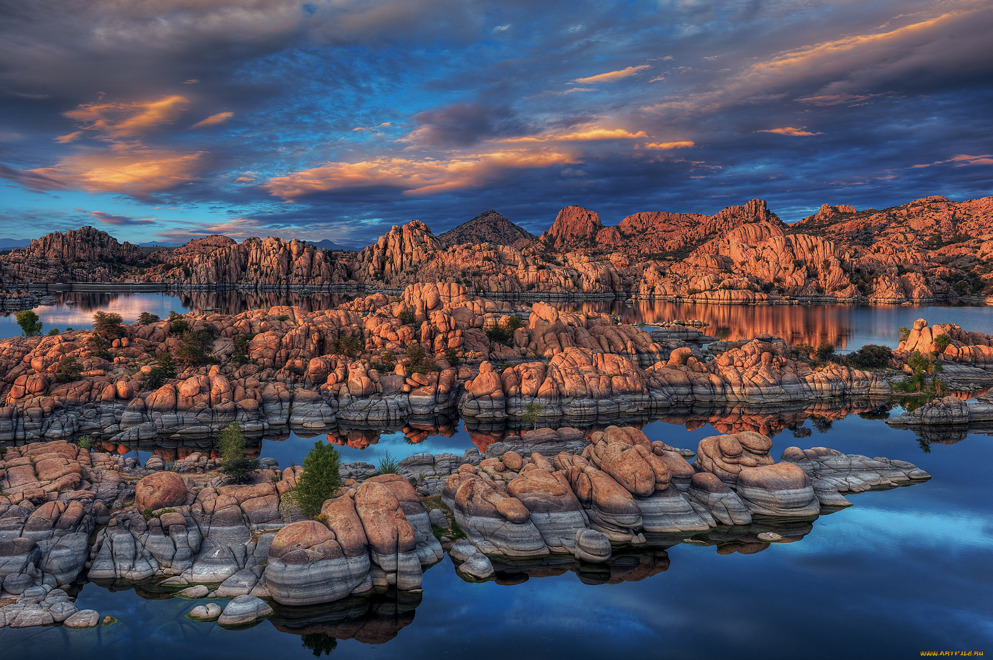 природа, побережье, залив, скалы