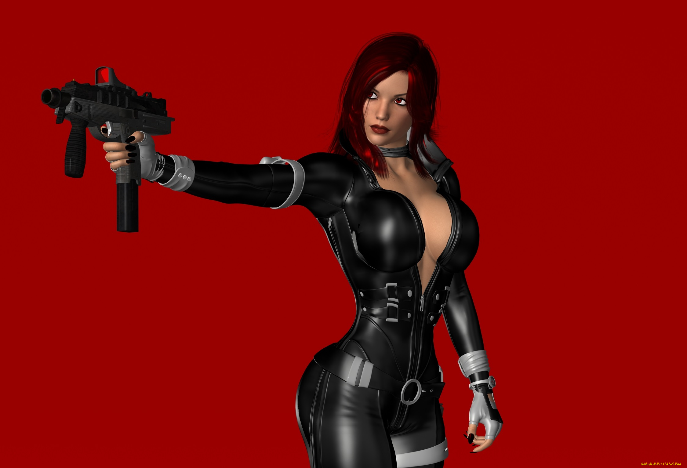 3д, графика, люди, , people, взгляд, оружие, девушка, фон