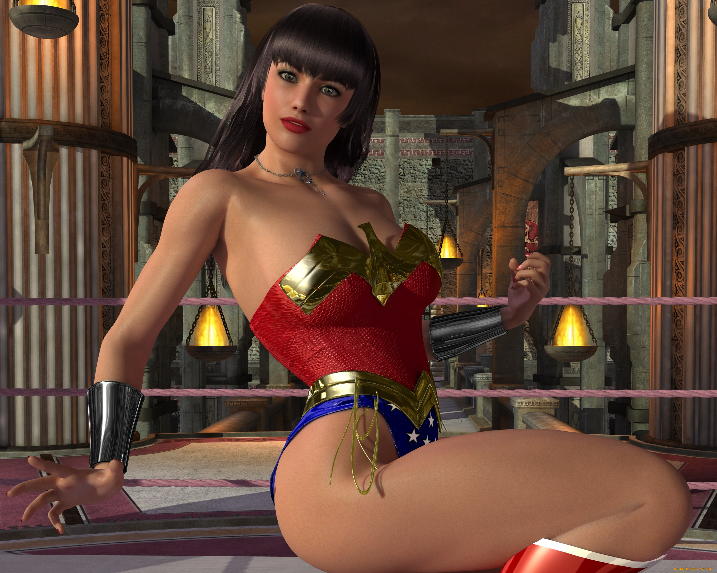 3д, графика, люди, , people, рыжая, взгляд, девушка, фон